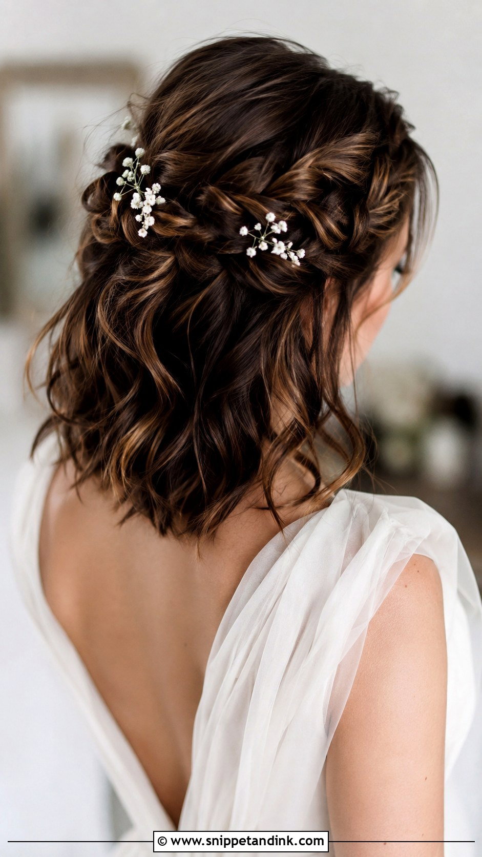 Medium Length Half Up Bridal Hair With Braids - Snippet and Ink - 15 Medium Length Half-Up Bridal Hairstyles