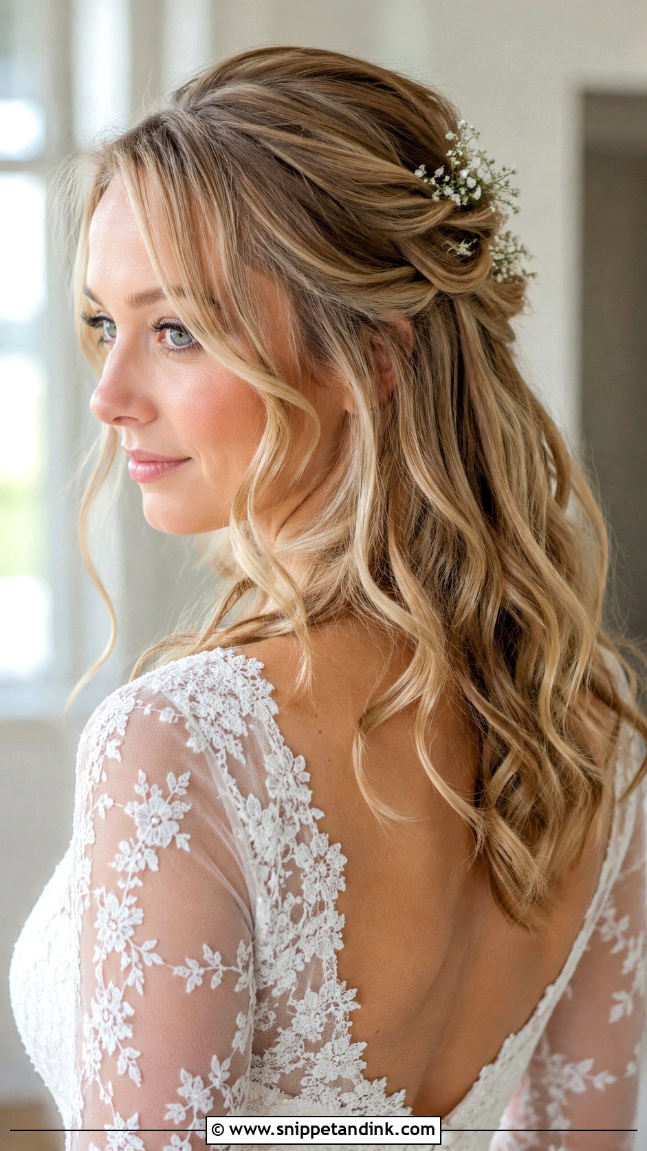 Medium Length Half Up Wedding Hair - Snippet and Ink - 15 Hair Styles for Medium Length for Wedding