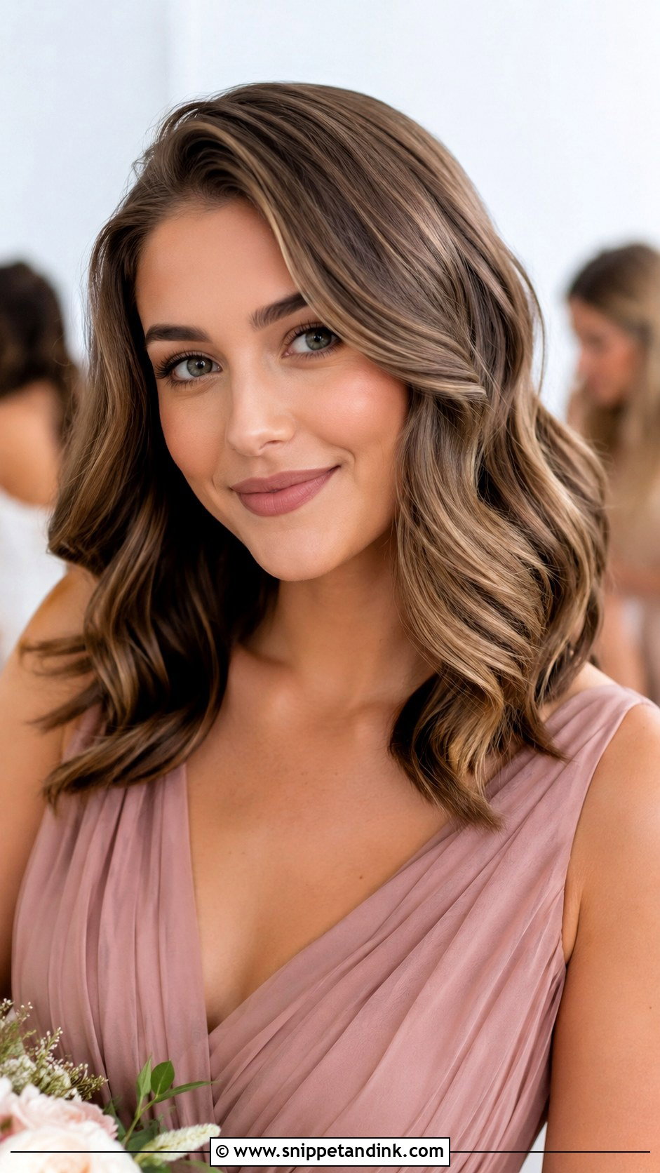 Medium Length Hollywood Waves Bridesmaid Hair - Snippet and Ink - 20 Hollywood Waves Bridesmaid Ideas