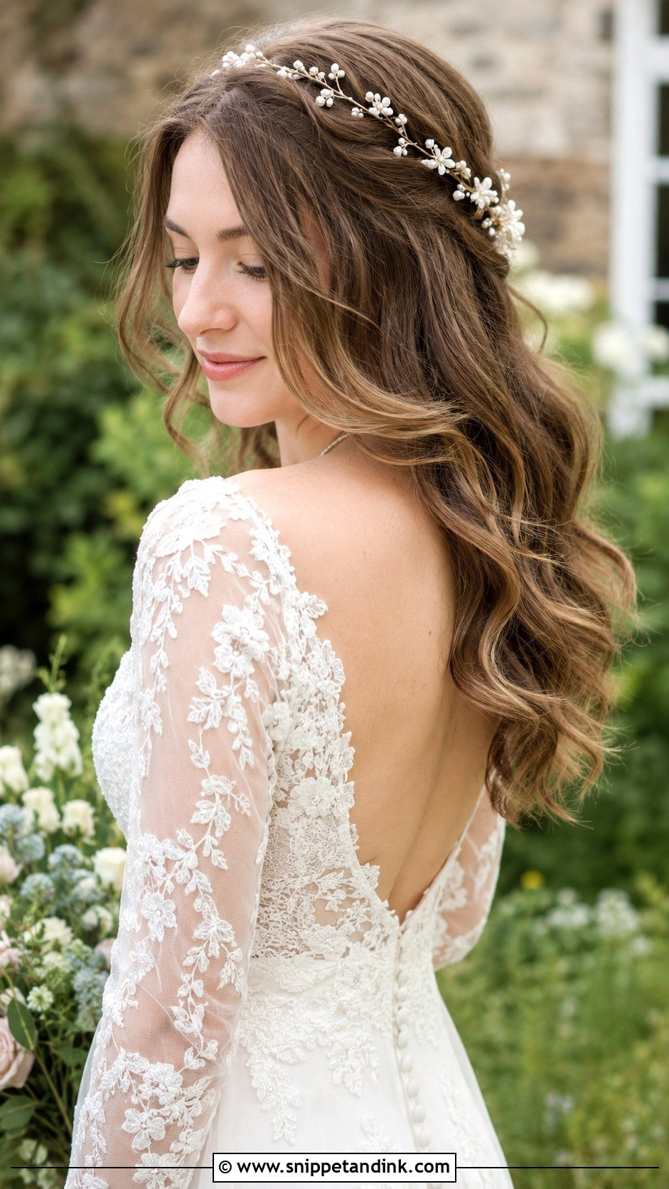 Medium Length Loose Beach Waves for Wedding - Snippet and Ink - 20 Medium Length Wedding Hair Down Ideas
