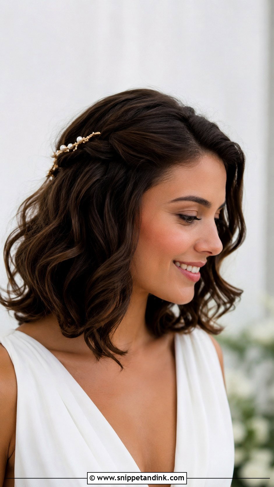 Medium Length Loose Curls Bridal Hair - Snippet and Ink - 15 Loose Curls Bridal Hair