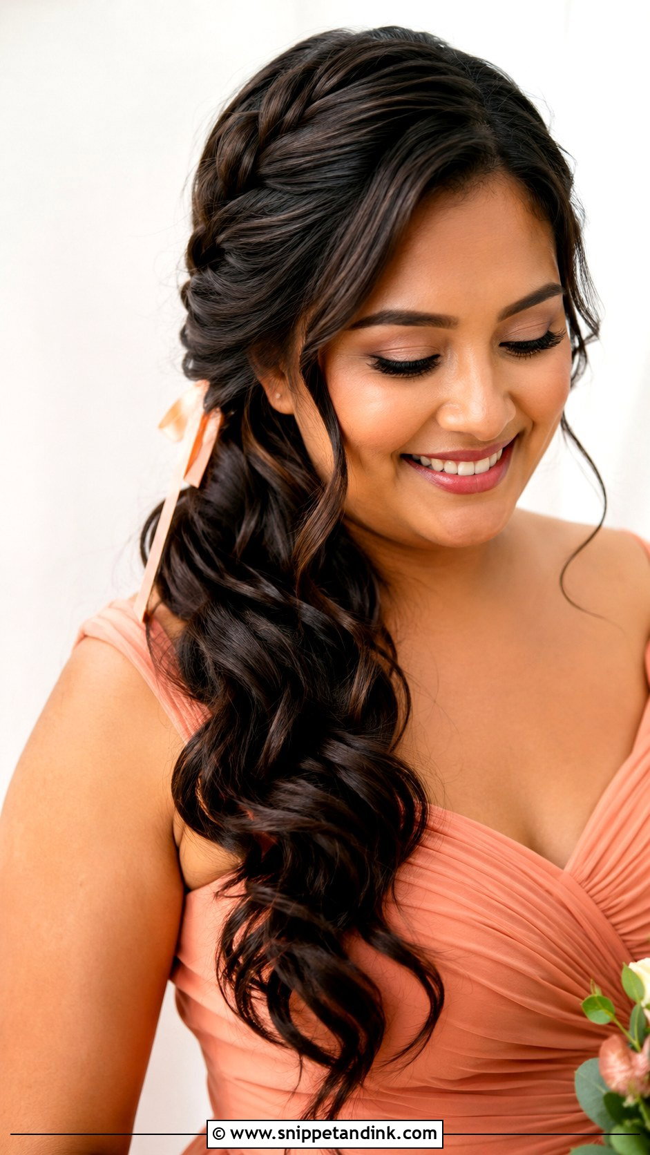 Medium Length Side Braid Bridesmaid Hair - Snippet and Ink - 20 Simple Bridesmaid Hair Medium Length Ideas