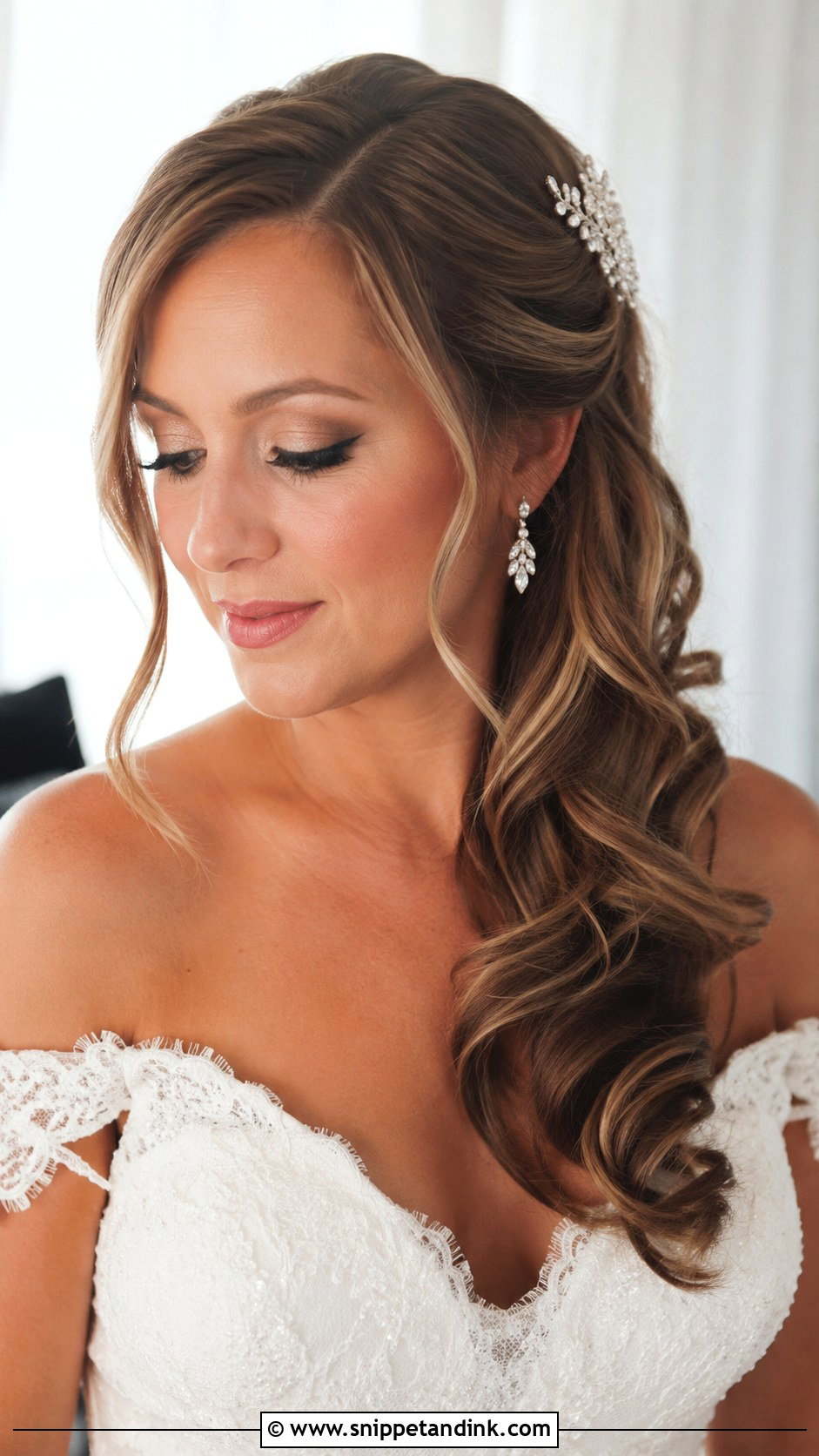 Medium Length Side Swept Wedding Hair - Snippet and Ink - 15 Hair Styles for Medium Length for Wedding