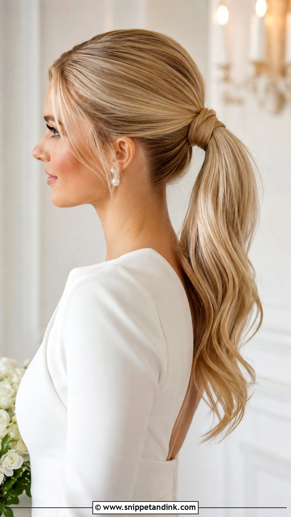 Medium Length Sleek Ponytail Wedding Hair - Snippet and Ink - 15 Hair Styles for Medium Length for Wedding