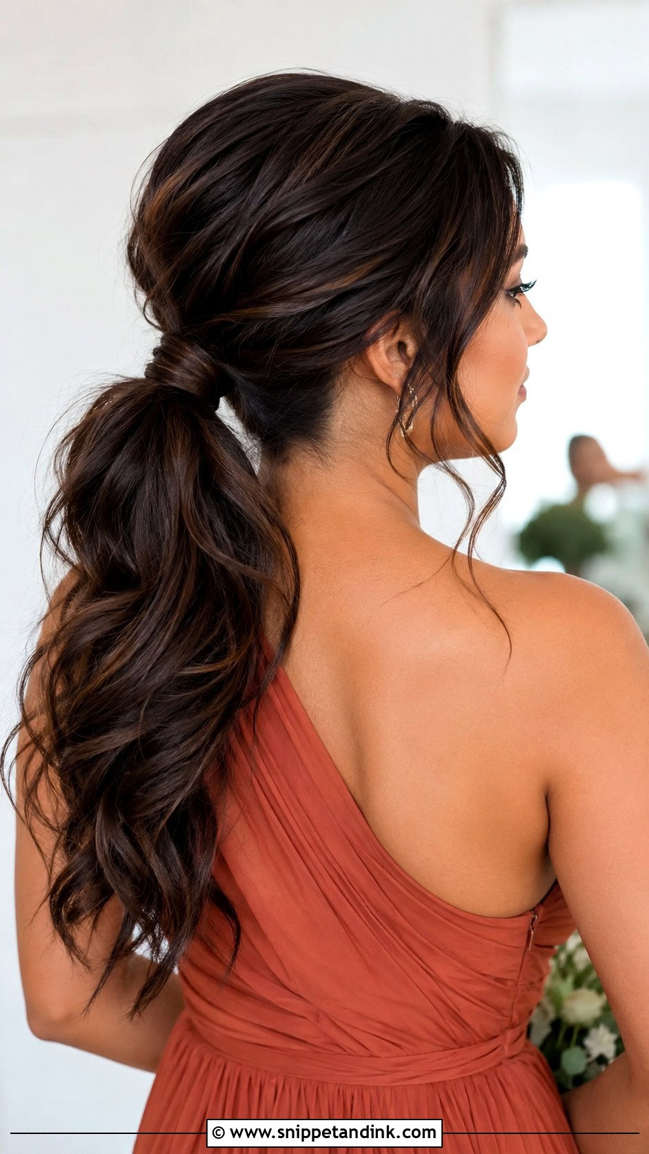 Medium Length Textured Ponytail Bridesmaid Hair - Snippet and Ink - 20 Simple Bridesmaid Hair Medium Length Ideas