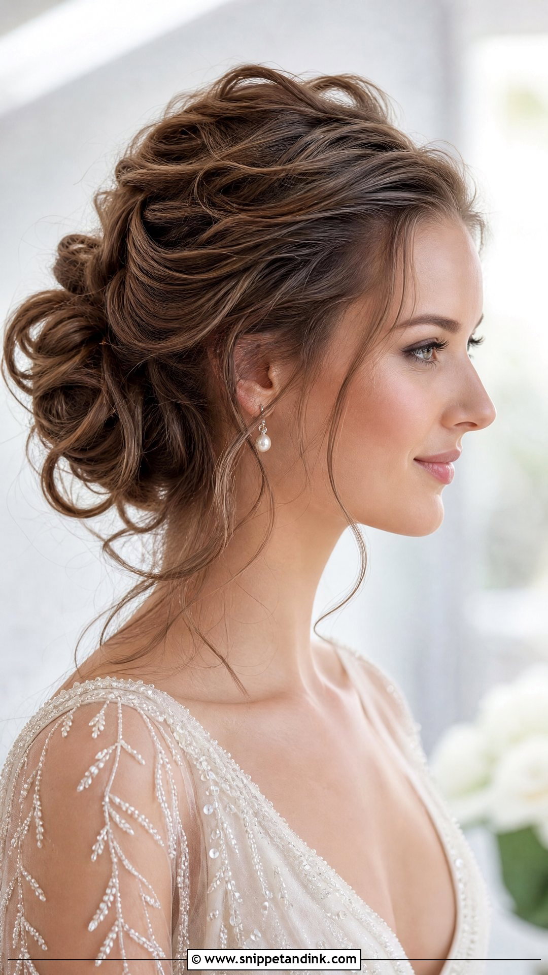Medium Length Textured Updo Bride Hair - Snippet and Ink - 15 Bride Hairstyles for Medium Length Hair