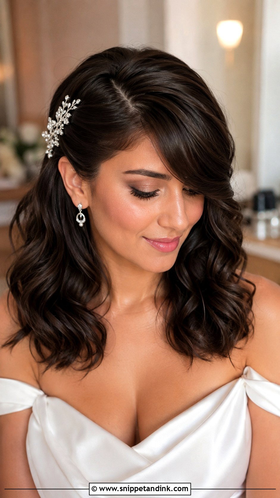 Medium Length Wedding Hair With Side Bangs - Snippet and Ink - 15 Medium Length Wedding Hair with Bangs