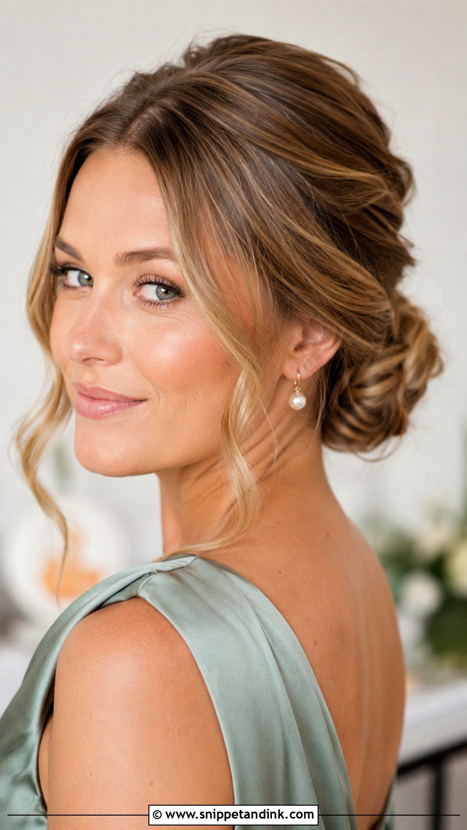 Medium Low Bun Wedding Guest Hairstyle - Snippet and Ink - 15 Medium Updo Wedding Guest Hairstyles