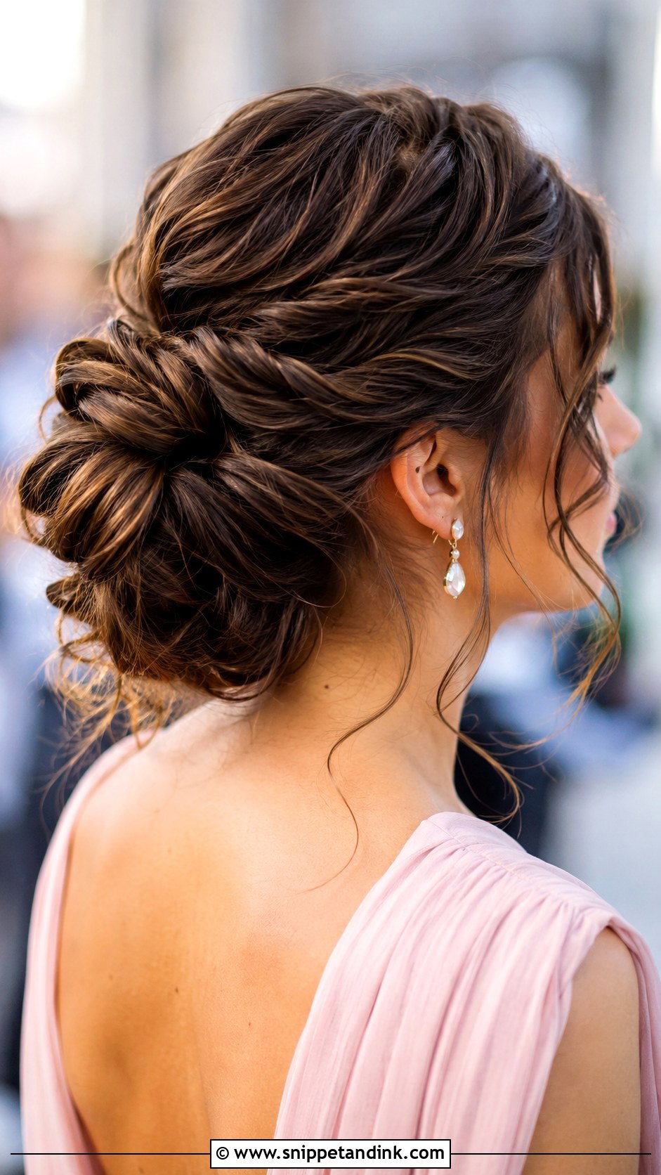 Medium Messy Bun Wedding Guest Hairstyle - Snippet and Ink - 15 Medium Updo Wedding Guest Hairstyles