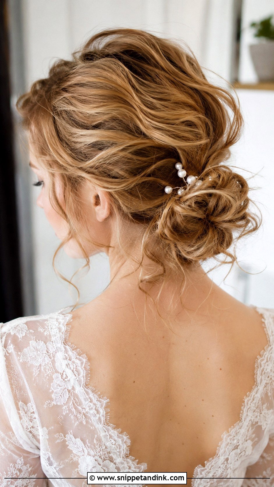 Medium Messy Bun Wedding Hairstyle - Snippet and Ink - 15 Medium Hairstyles for Wedding