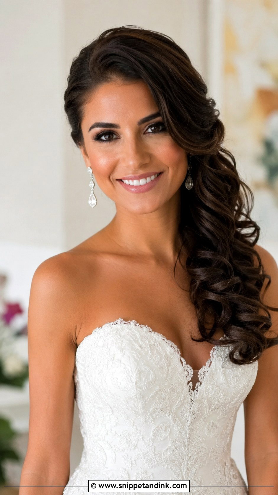 Medium Side Swept Wedding Hairstyle - Snippet and Ink - 15 Medium Hairstyles for Wedding