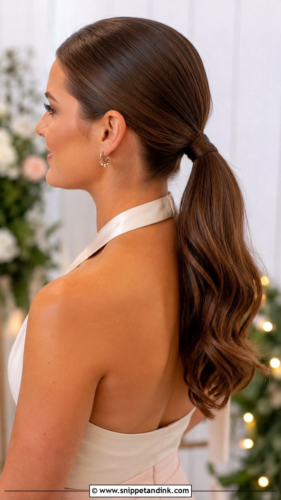 Medium Sleek Ponytail Wedding Guest Hair - Snippet and Ink - 20 Easy Medium Wedding Guest Hair Ideas