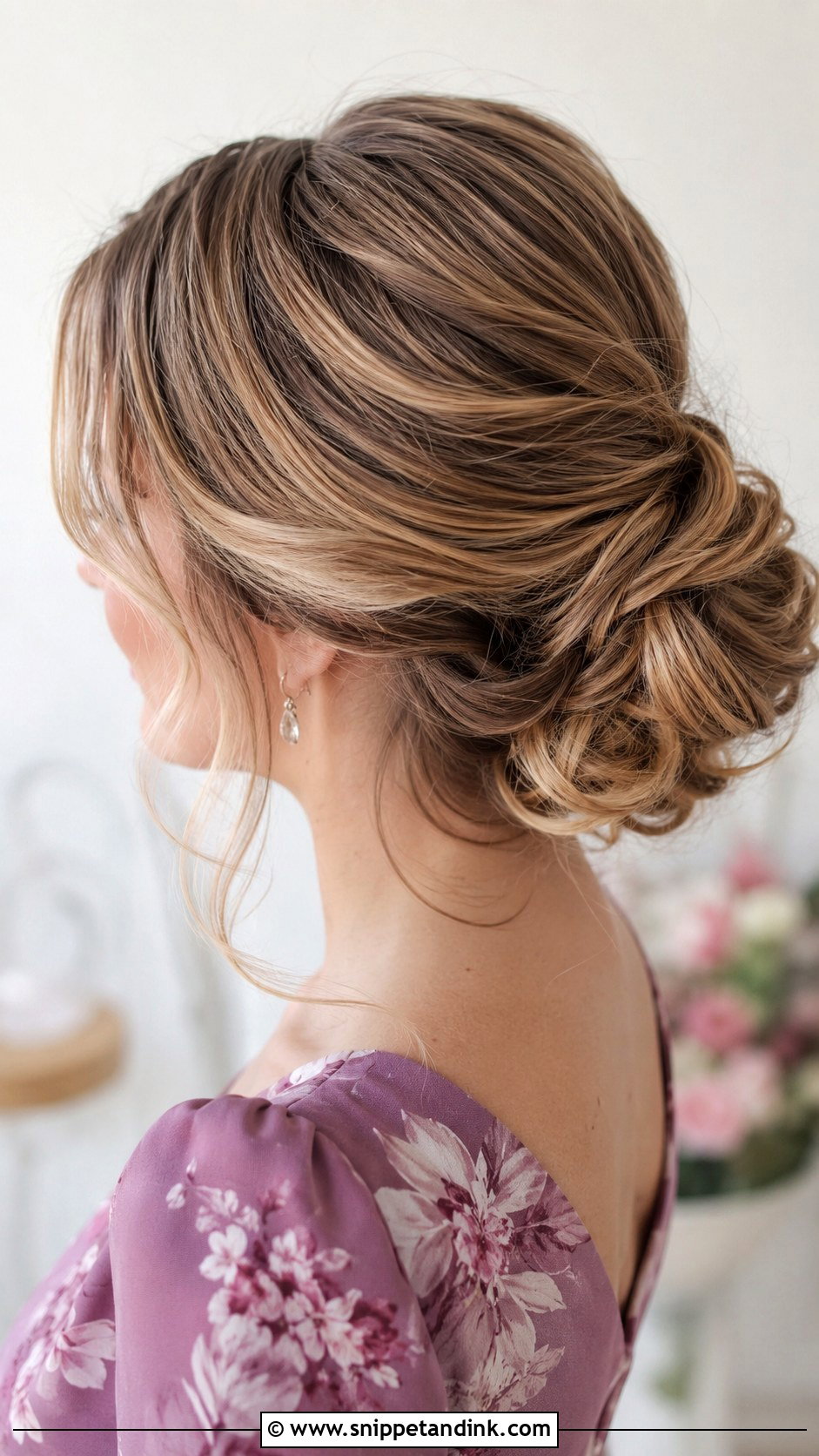 Medium Textured Chignon Wedding Guest Hair - Snippet and Ink - 20 Easy Medium Wedding Guest Hair Ideas