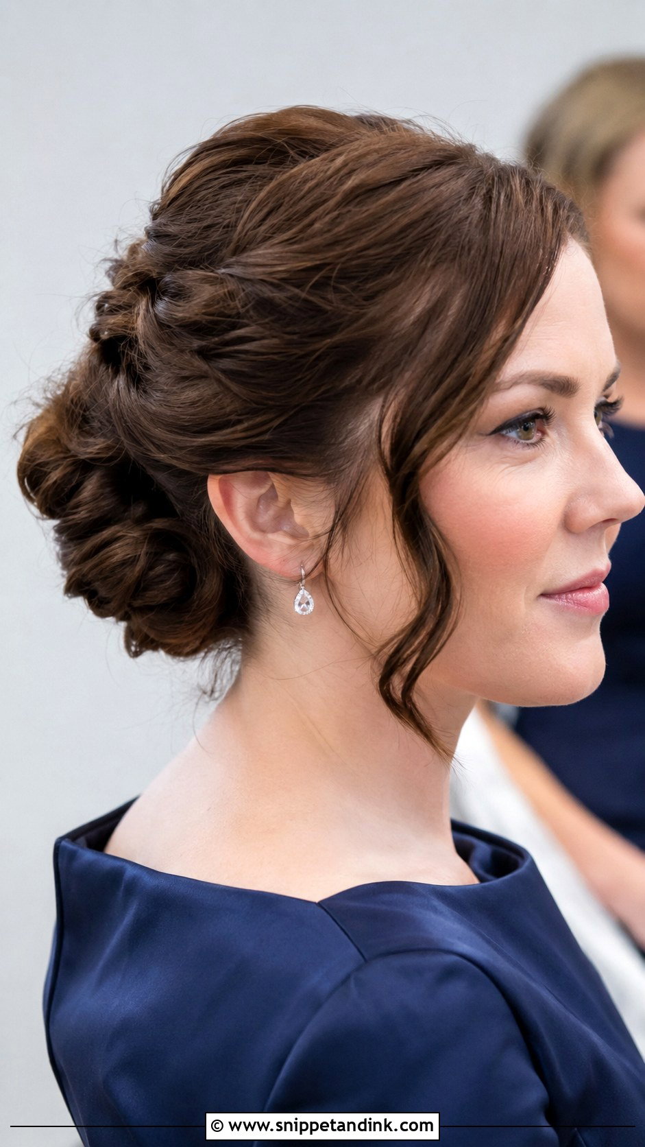 Medium Twisted Chignon Wedding Guest Hairstyle - Snippet and Ink - 15 Medium Updo Wedding Guest Hairstyles