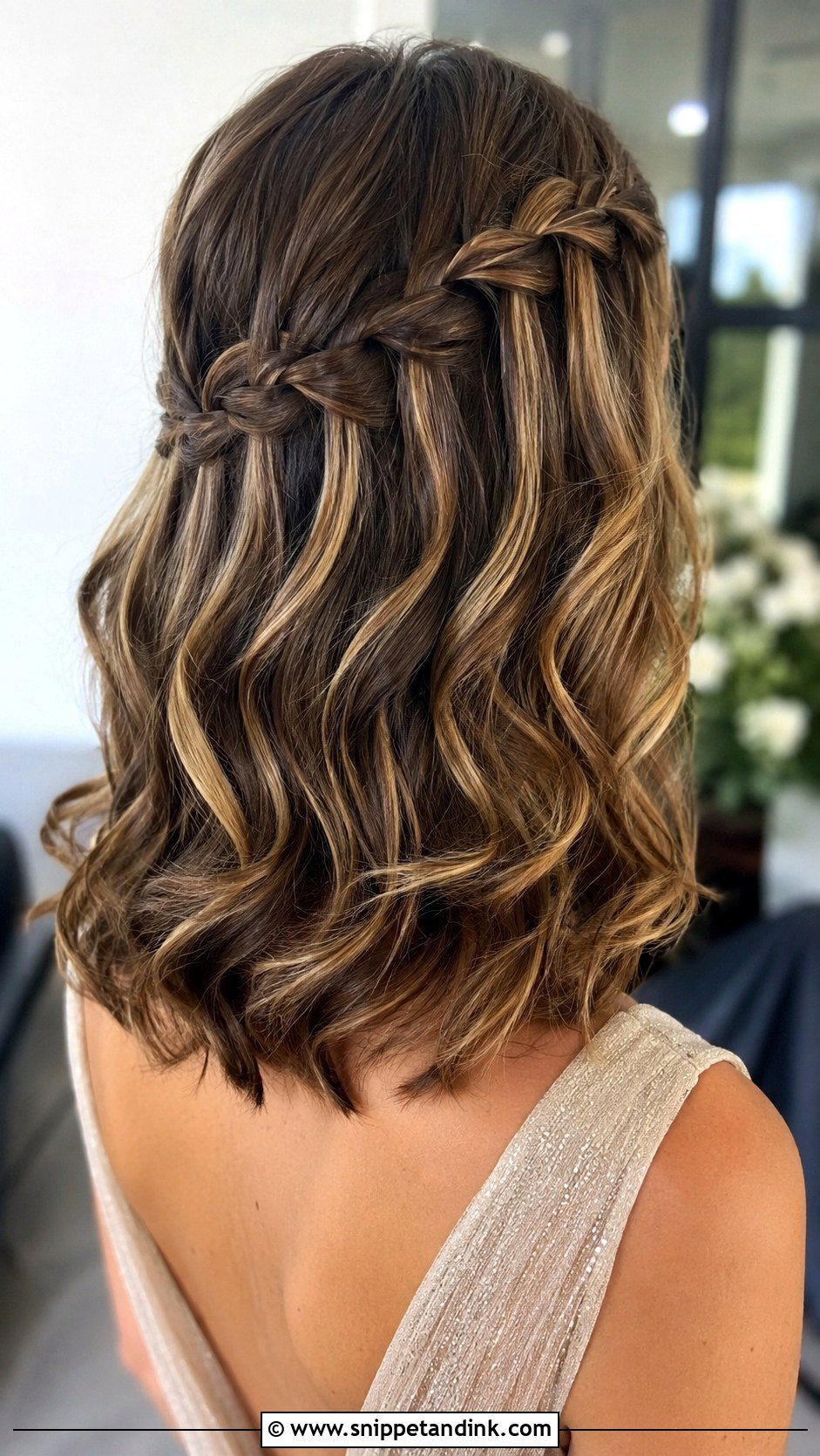 Medium Waterfall Braid Wedding Guest Hair - Snippet and Ink - 20 Easy Medium Wedding Guest Hair Ideas