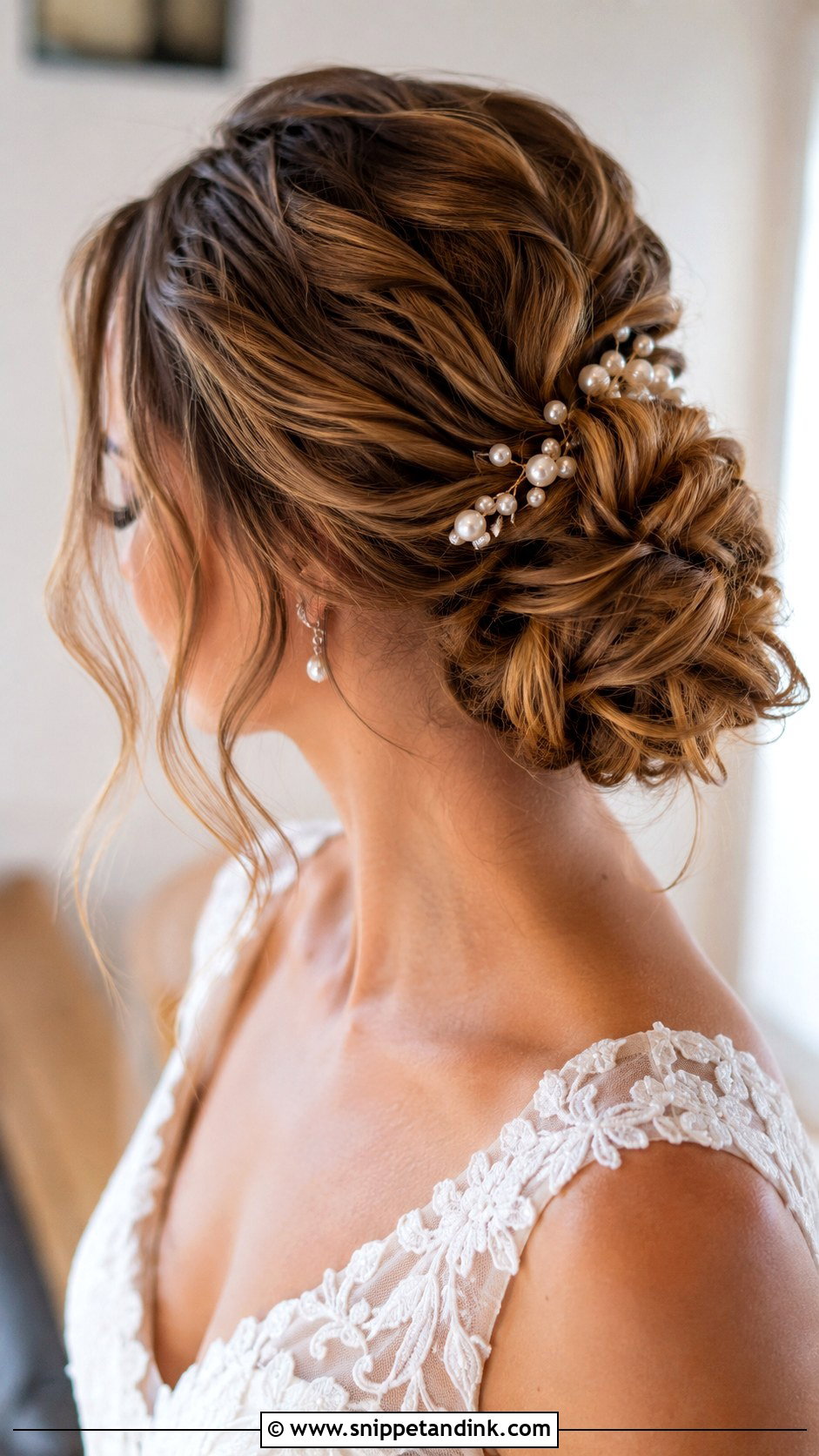 Medium Wedding Hairstyle With Pearl Pins - Snippet and Ink - 15 Medium Hairstyles for Wedding