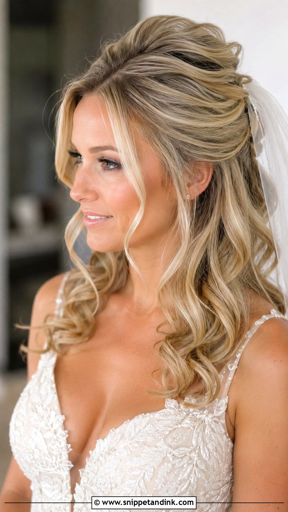 Medium Wedding Hairstyle With Veil - Snippet and Ink - 15 Medium Hairstyles for Wedding