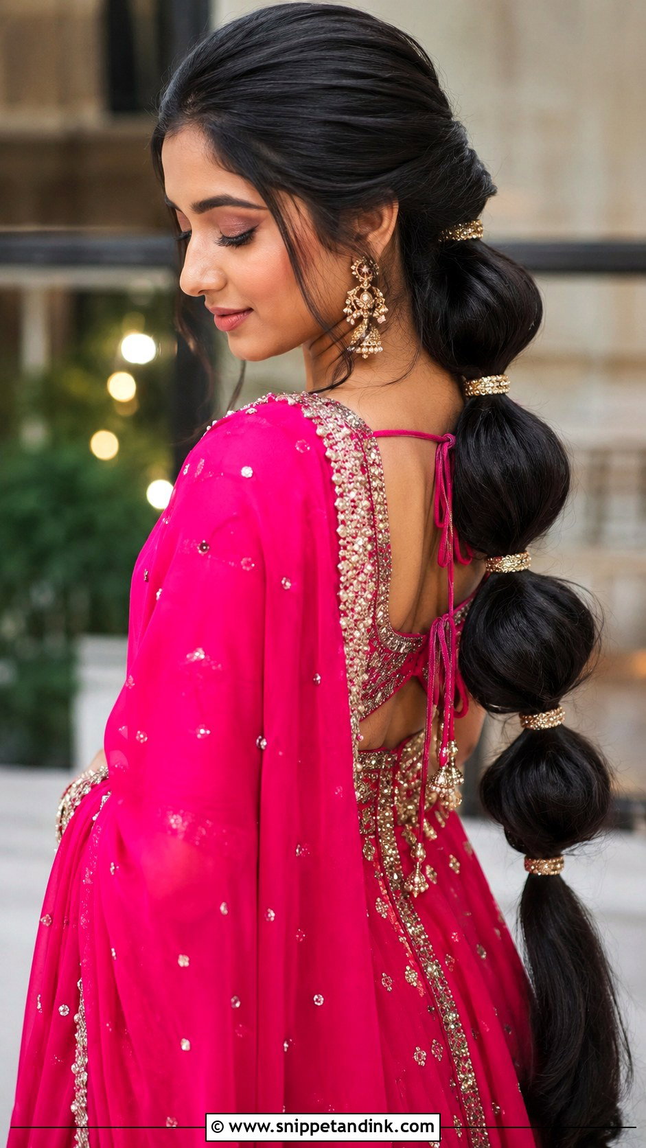 Mehendi Bridesmaid Bubble Braid - Snippet and Ink - 20 Mehendi Bridesmaid Hairstyles
