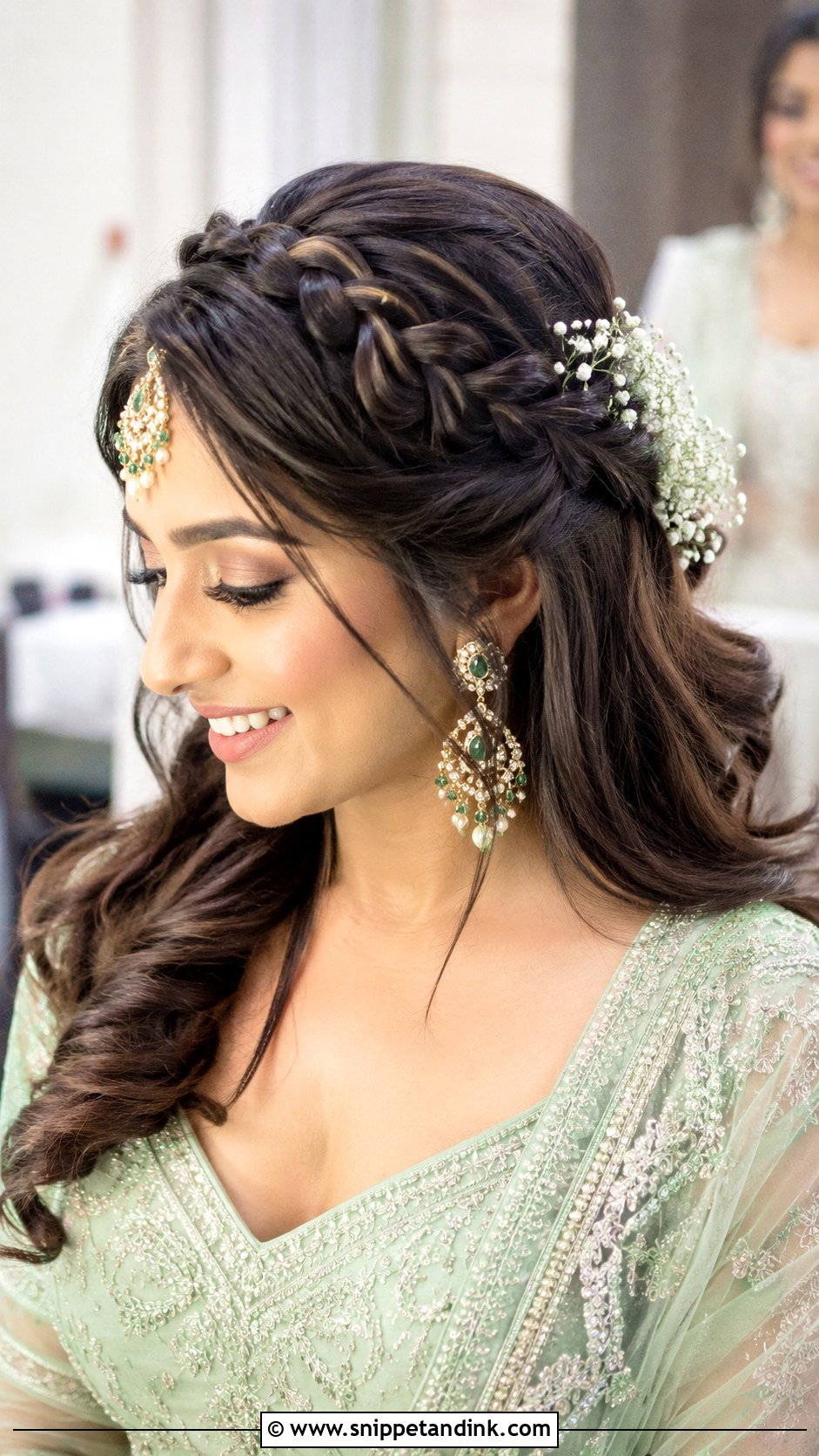 Mehendi Bridesmaid Crown Braid - Snippet and Ink - 20 Mehendi Bridesmaid Hairstyles