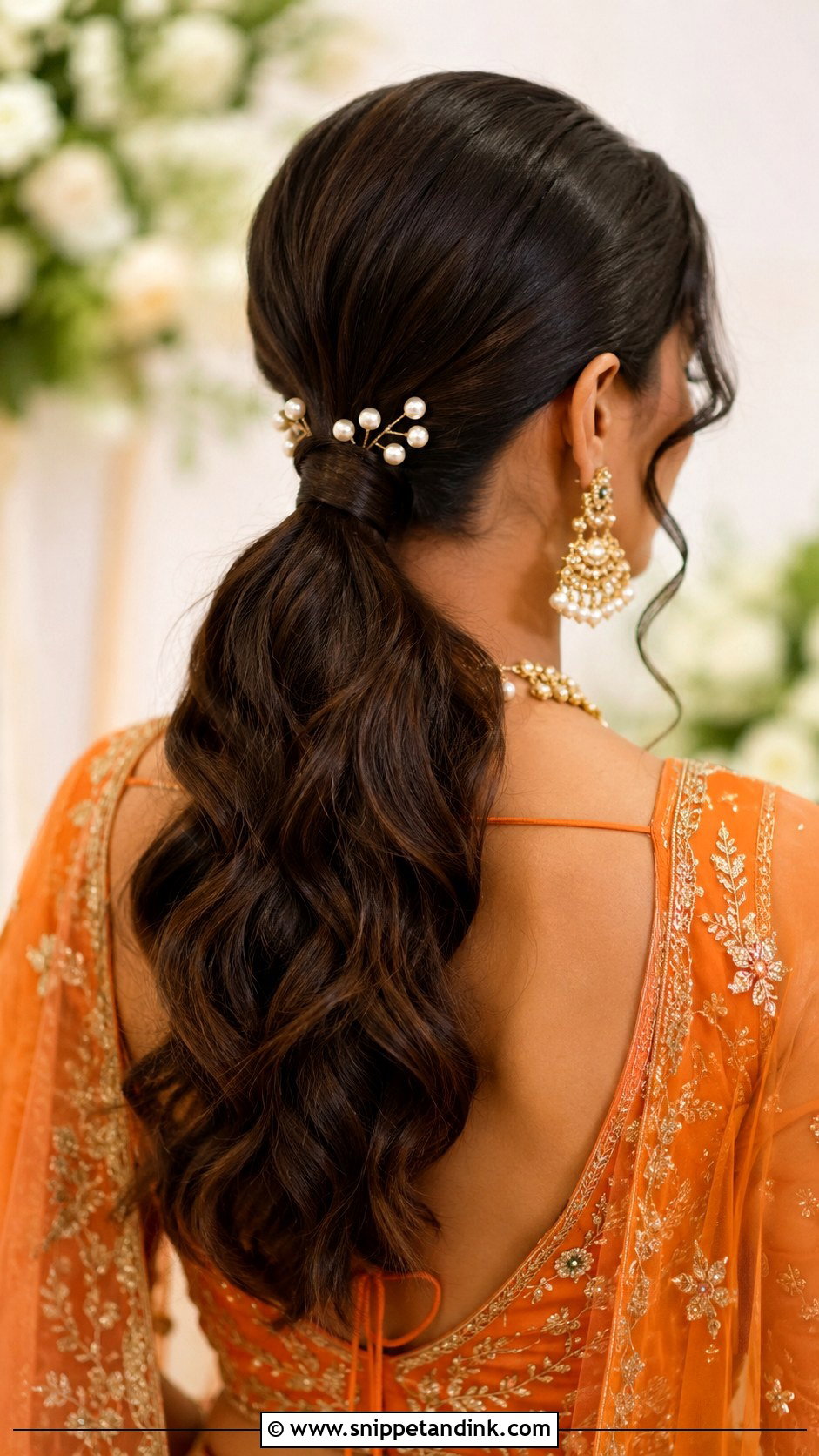 Mehendi Bridesmaid Low Ponytail - Snippet and Ink - 20 Mehendi Bridesmaid Hairstyles