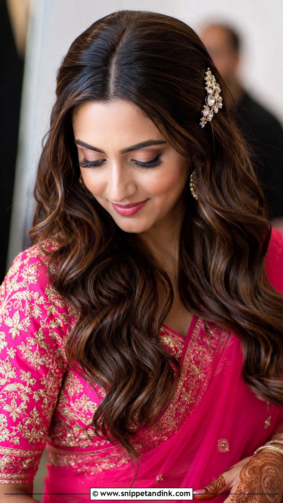 Mehendi Bridesmaid Open Waves - Snippet and Ink - 20 Mehendi Bridesmaid Hairstyles
