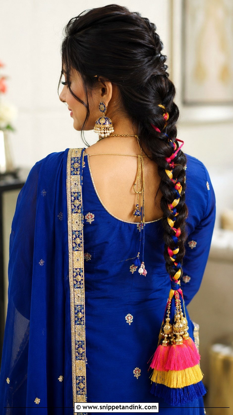 Mehendi Bridesmaid Paranda Braid - Snippet and Ink - 20 Mehendi Bridesmaid Hairstyles