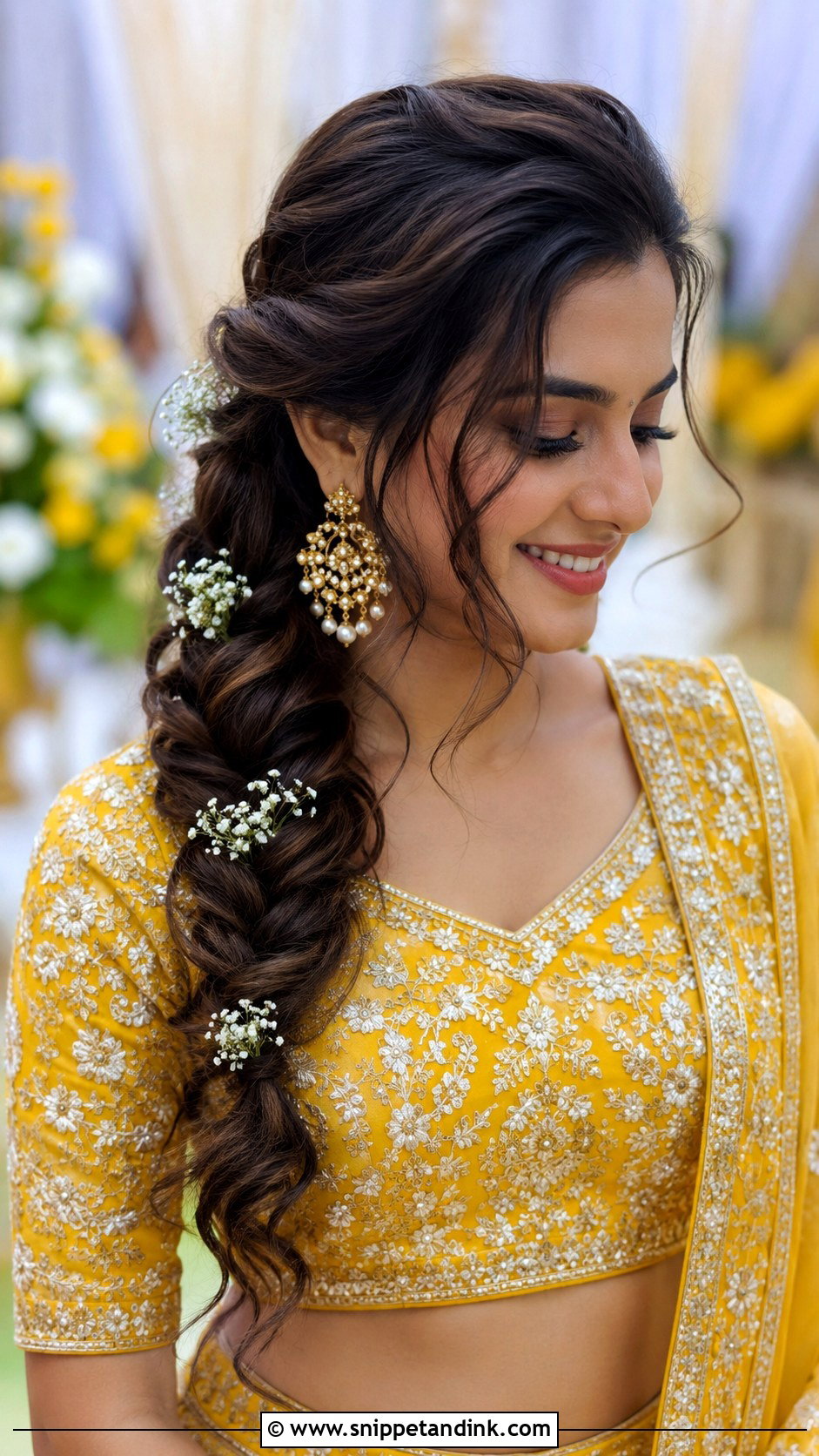 Mehendi Bridesmaid Side Braid - Snippet and Ink - 20 Mehendi Bridesmaid Hairstyles