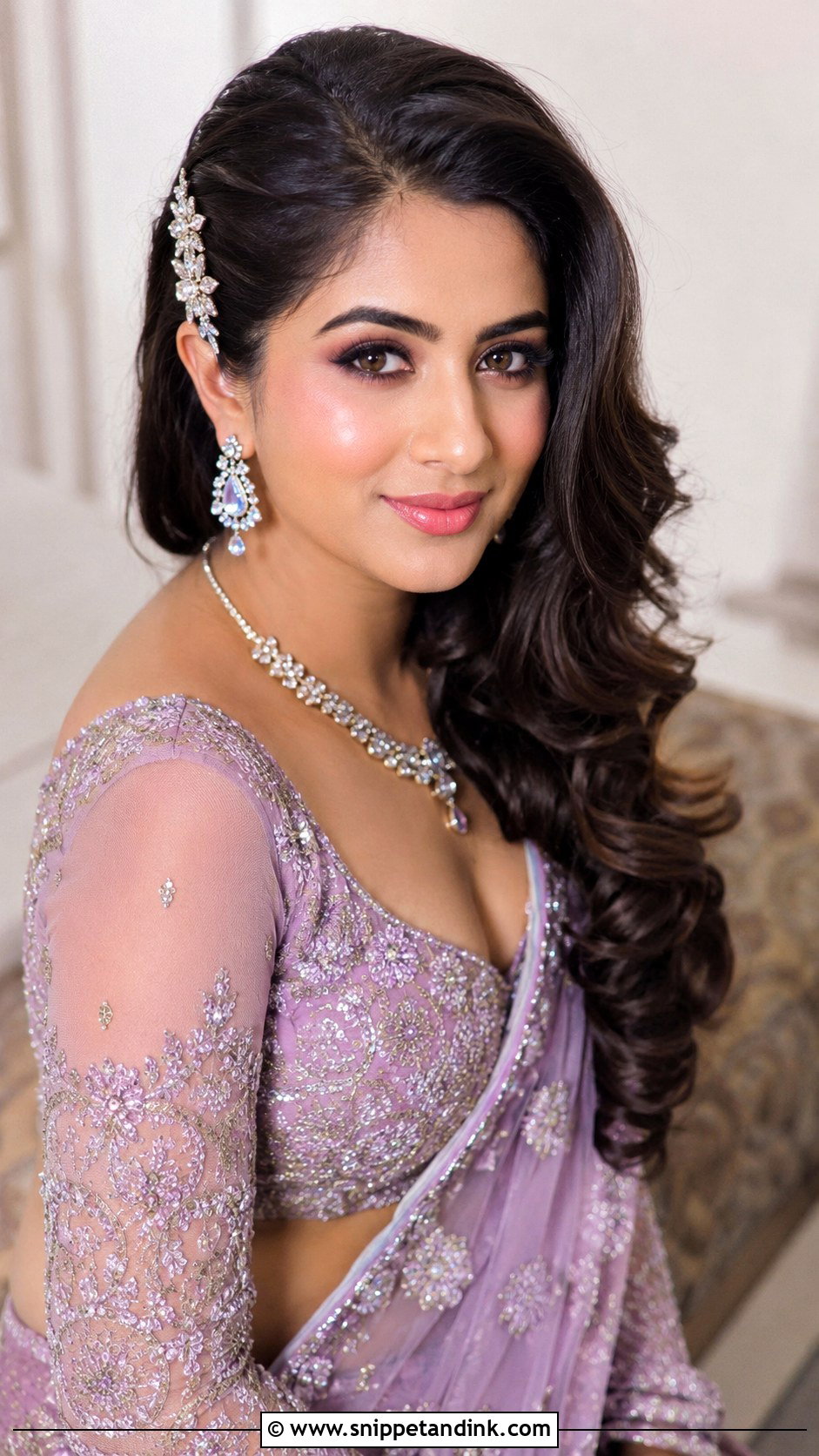 Mehendi Bridesmaid Side Swept Curls - Snippet and Ink - 20 Mehendi Bridesmaid Hairstyles
