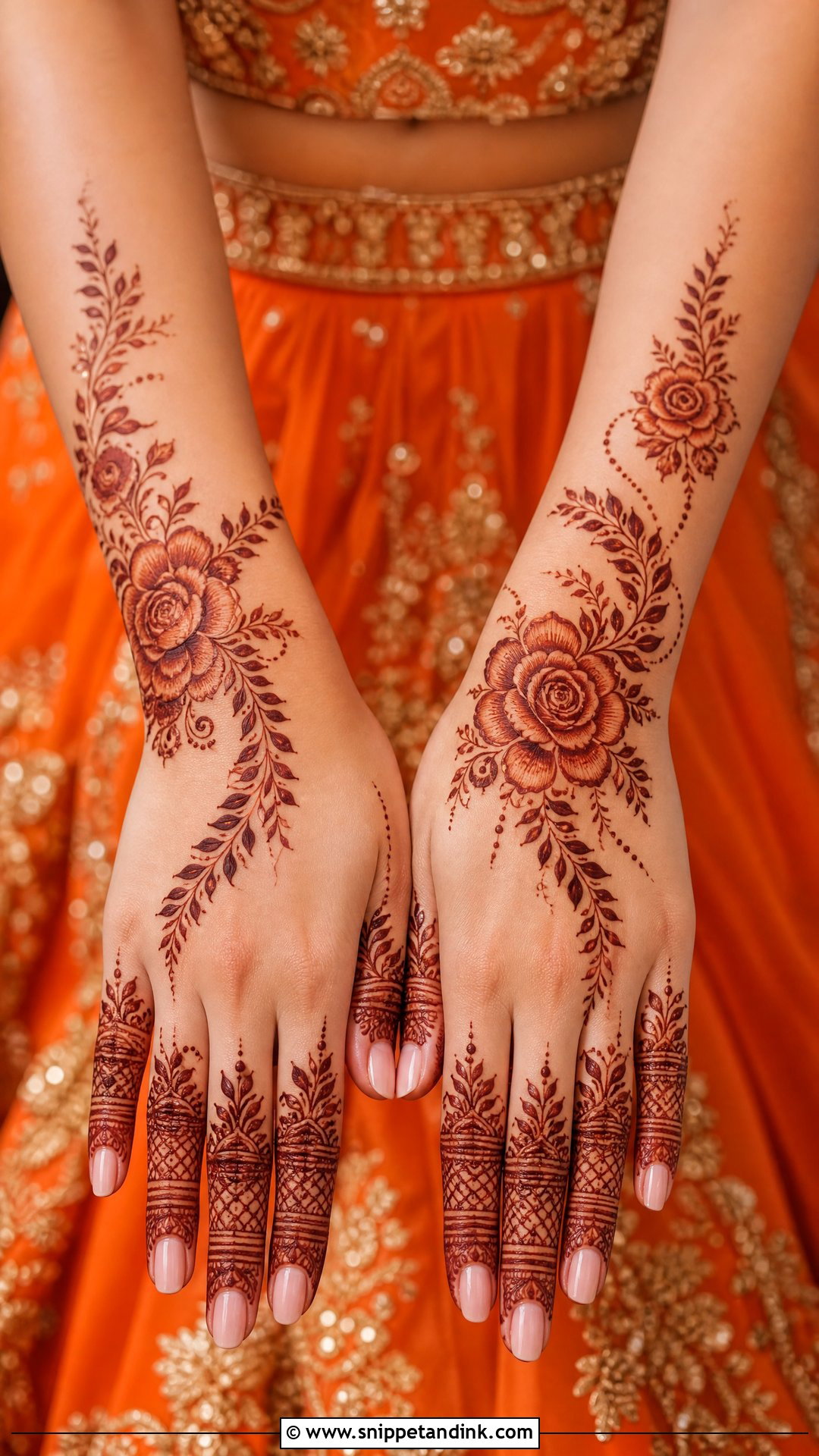 Mehendi Function Orange Lehenga For Bride - Snippet and Ink - 20 Dress for Mehendi Function for Bride Ideas