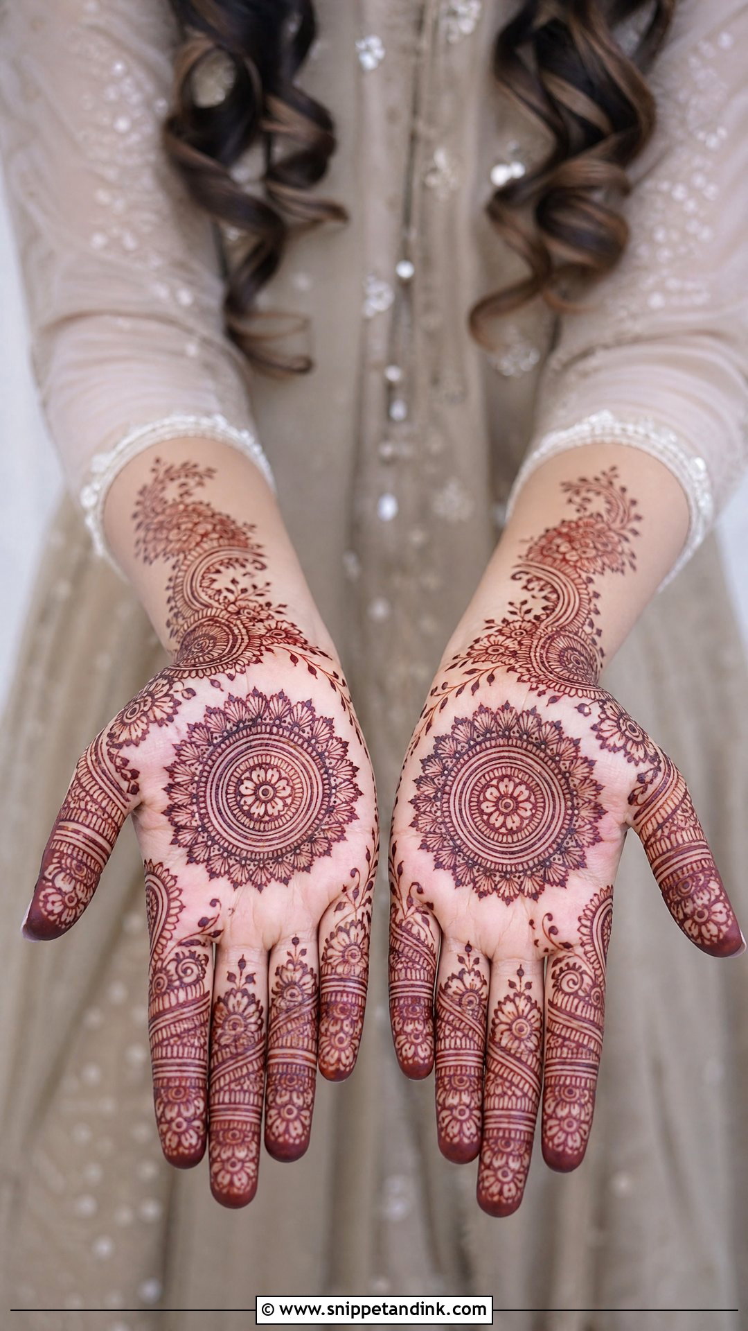 Mehendi Hairstyle For Bride With Half Up Curls - Snippet and Ink - 30 Mehendi Hairstyles Brides
