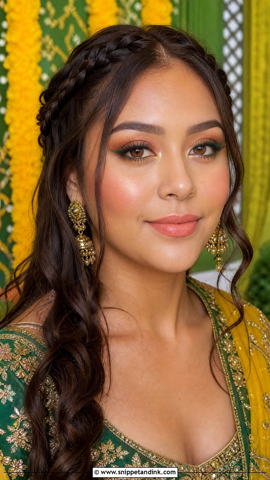 Mehendi Lehenga Colorful Makeup - Snippet and Ink - 20 Lengha Makeup Looks