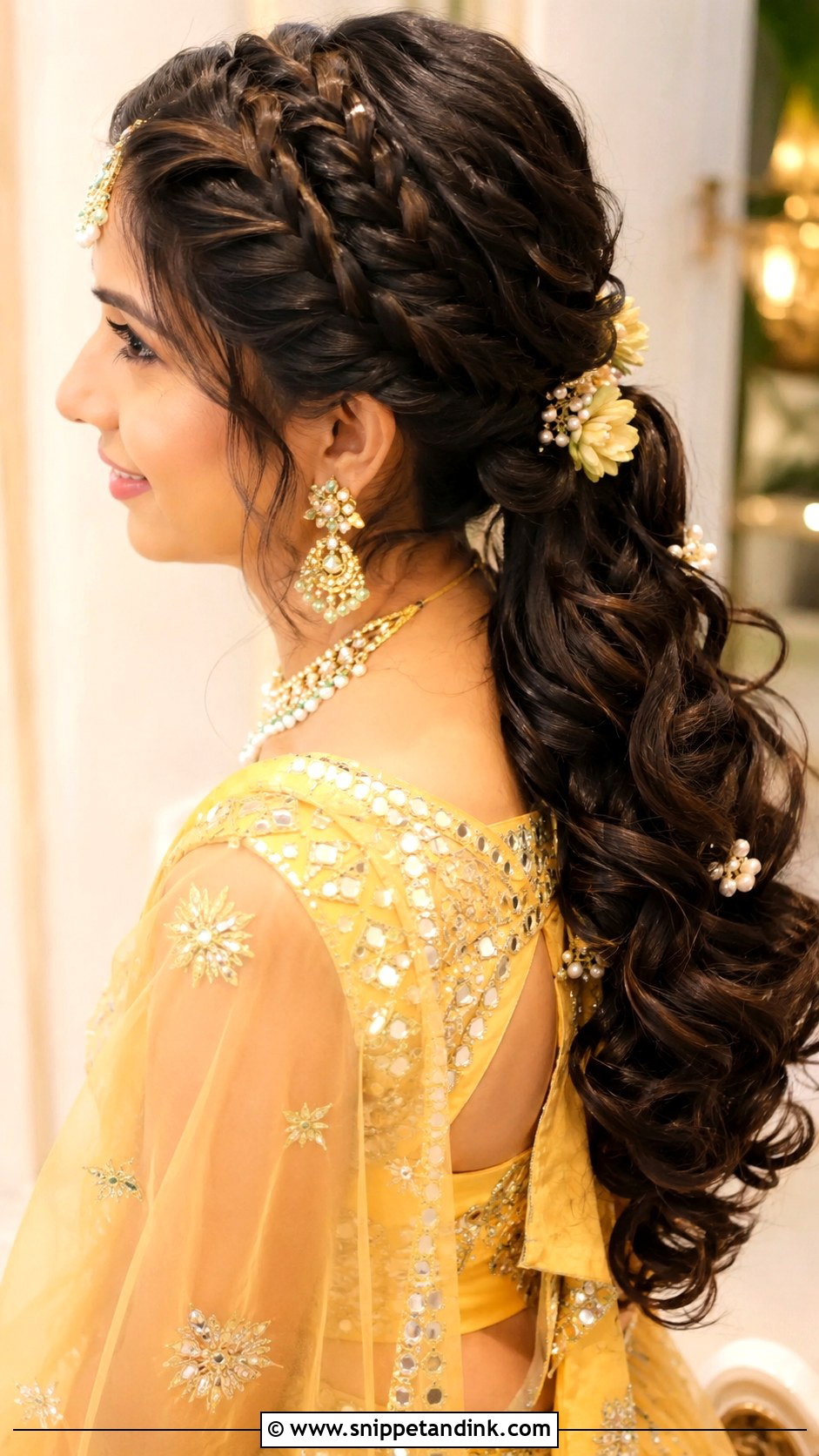 Mehndi Braided Ponytail For Bride - Snippet and Ink - 15 Mendhi Hairstyles for Bride