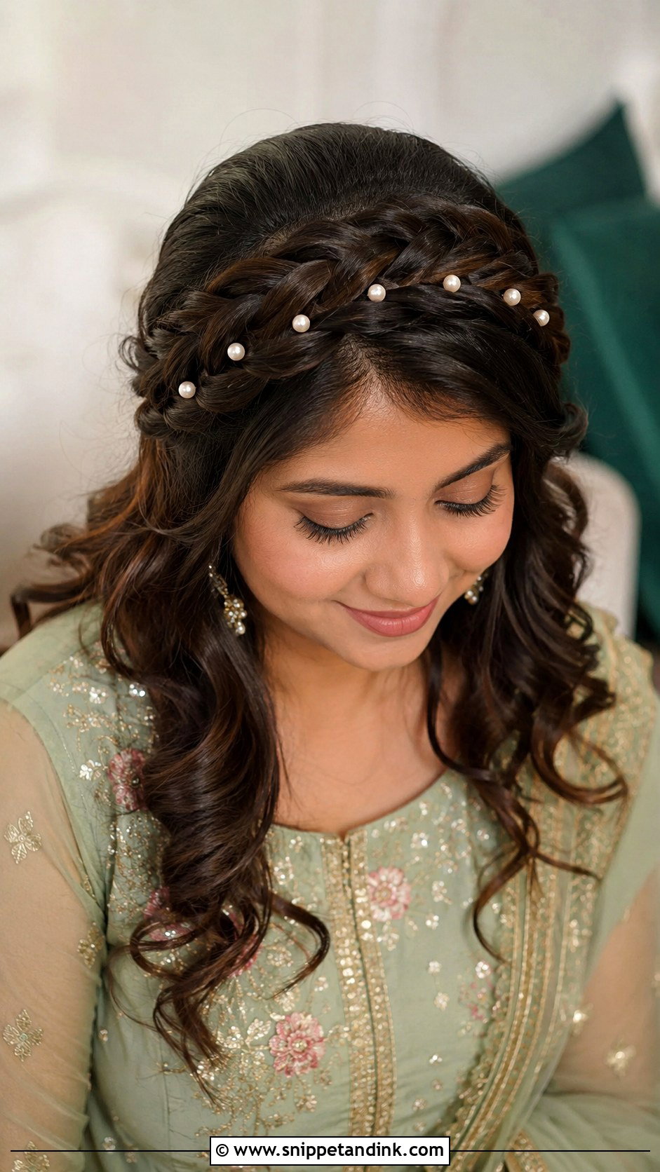 Mehndi Bridesmaid Crown Braid - Snippet and Ink - 30 Mehndi Bridesmaid Hairstyles
