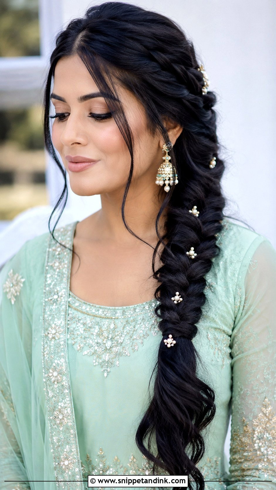 Mehndi Bridesmaid Fishtail Braid - Snippet and Ink - 30 Mehndi Bridesmaid Hairstyles
