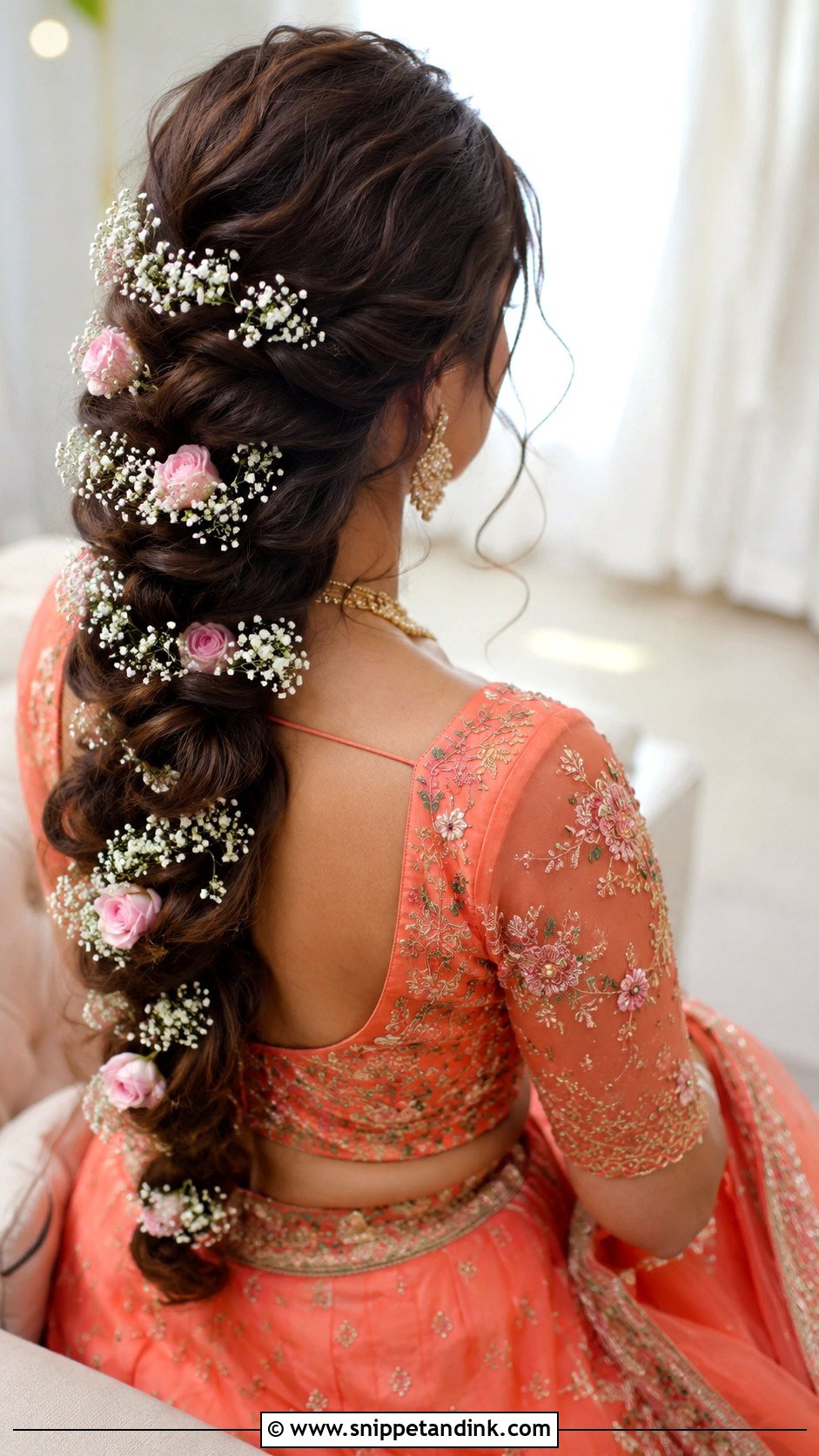 Mehndi Bridesmaid Floral Braid - Snippet and Ink - 30 Mehndi Bridesmaid Hairstyles