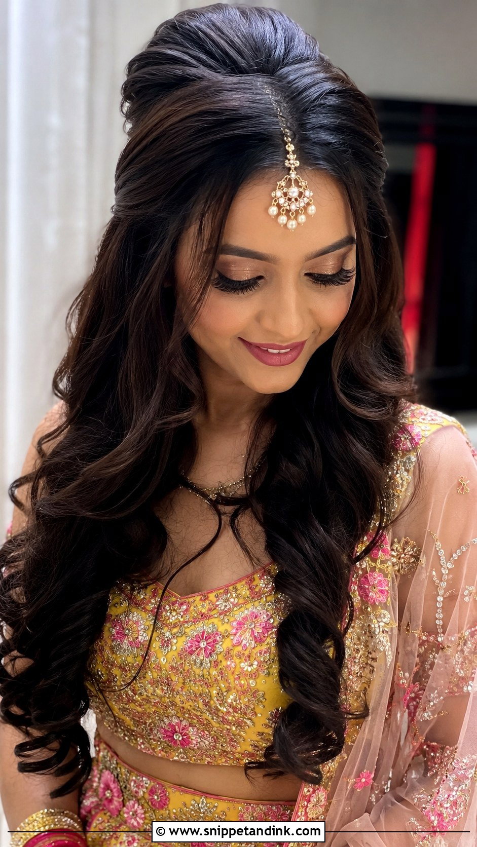 Mehndi Bridesmaid Front Puff Hairstyle - Snippet and Ink - 30 Mehndi Bridesmaid Hairstyles