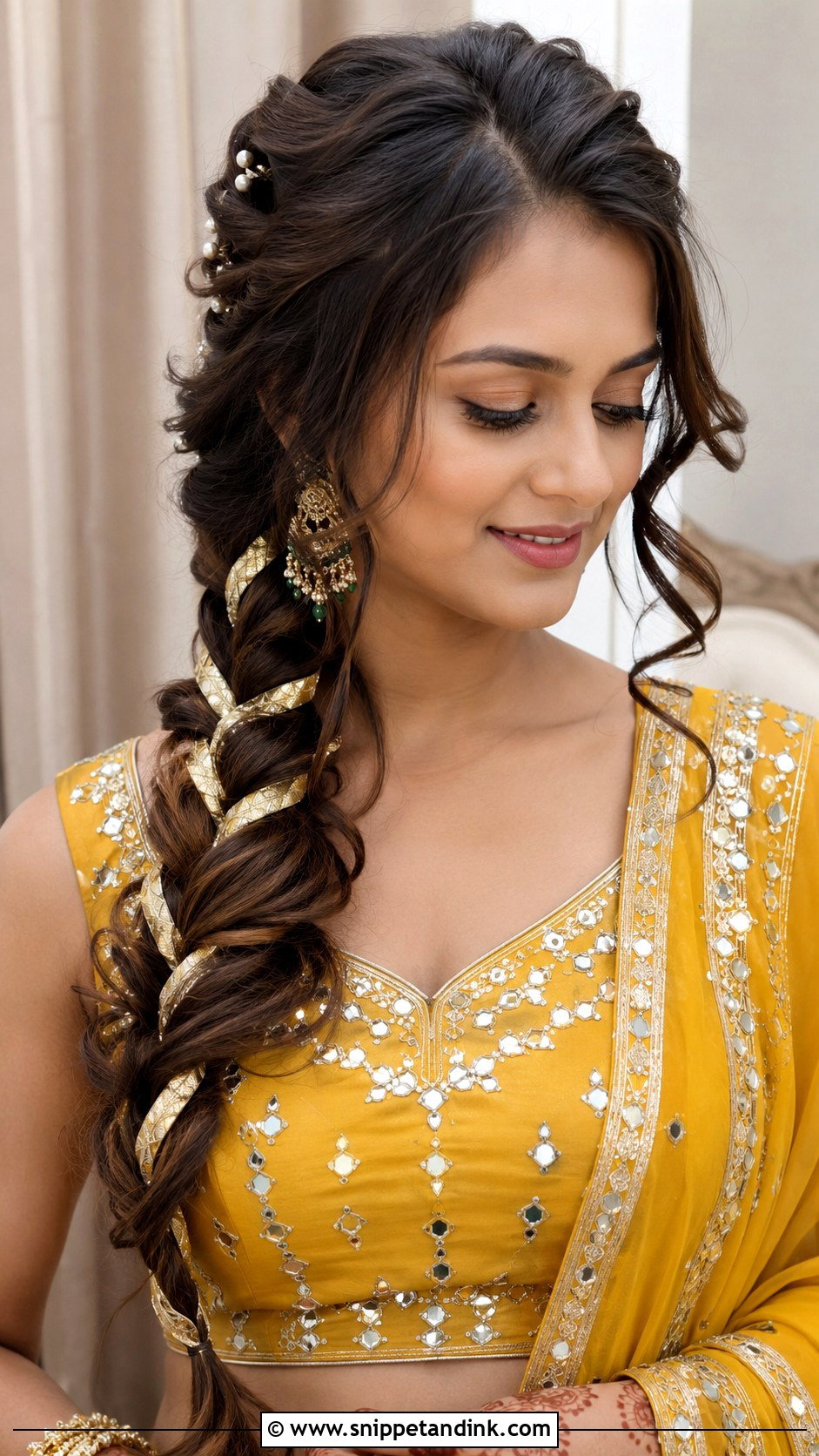 Mehndi Bridesmaid Gota Braid - Snippet and Ink - 30 Mehndi Bridesmaid Hairstyles
