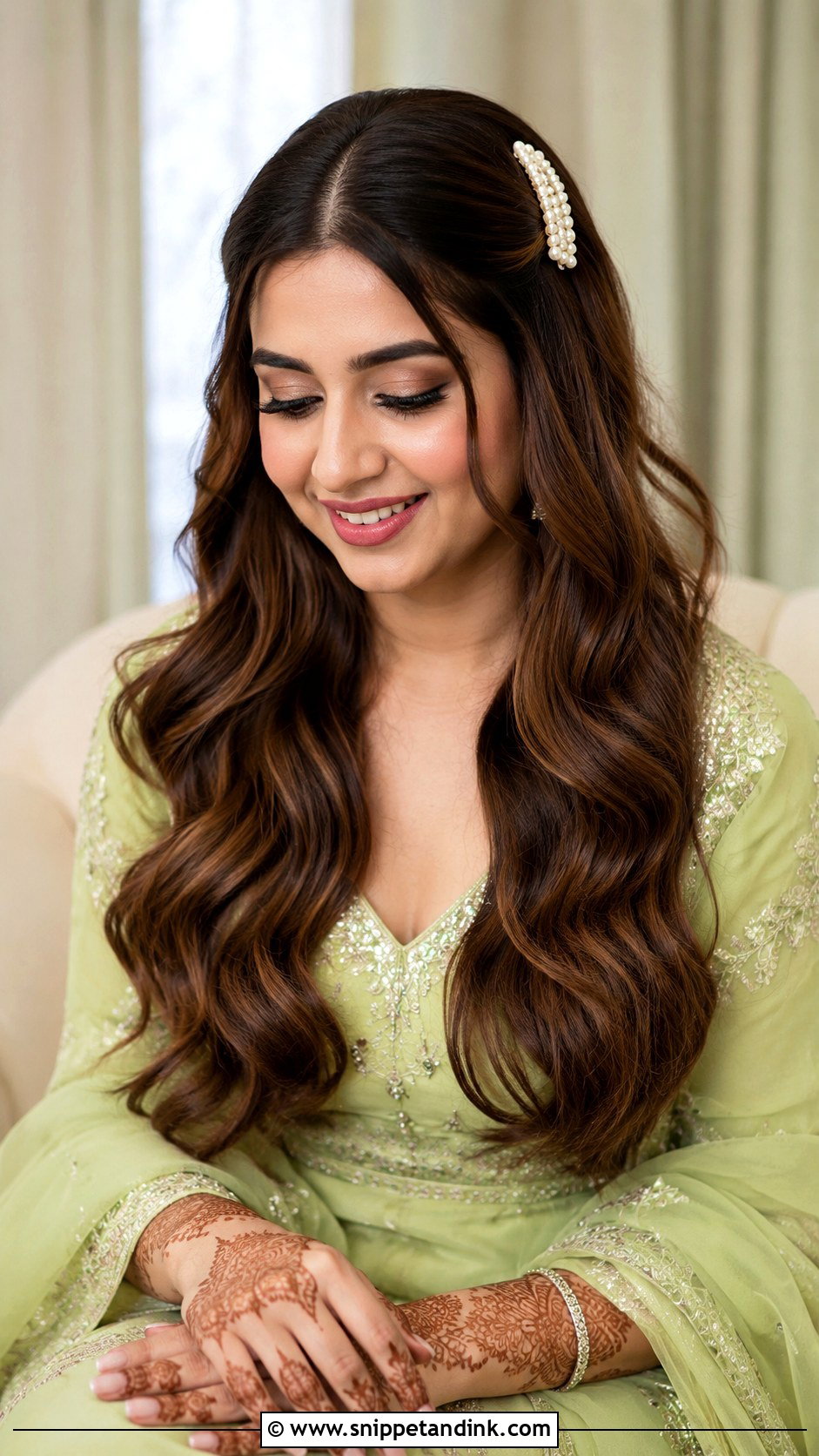 Mehndi Bridesmaid Open Waves - Snippet and Ink - 30 Mehndi Bridesmaid Hairstyles