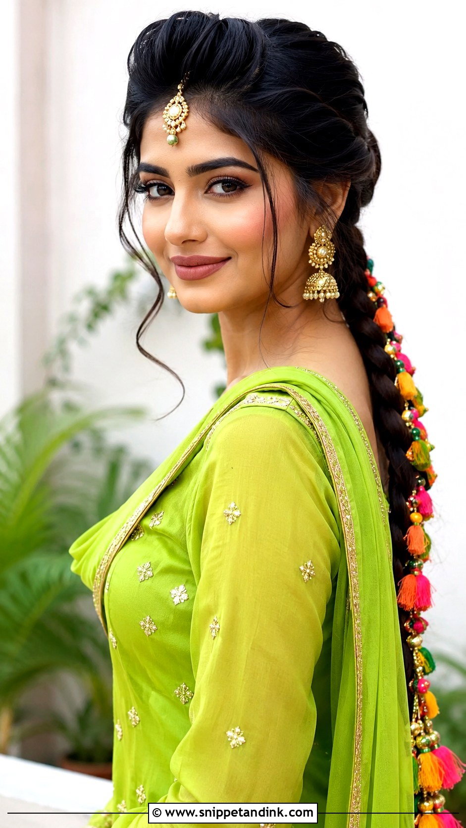 Mehndi Bridesmaid Paranda Braid - Snippet and Ink - 30 Mehndi Bridesmaid Hairstyles