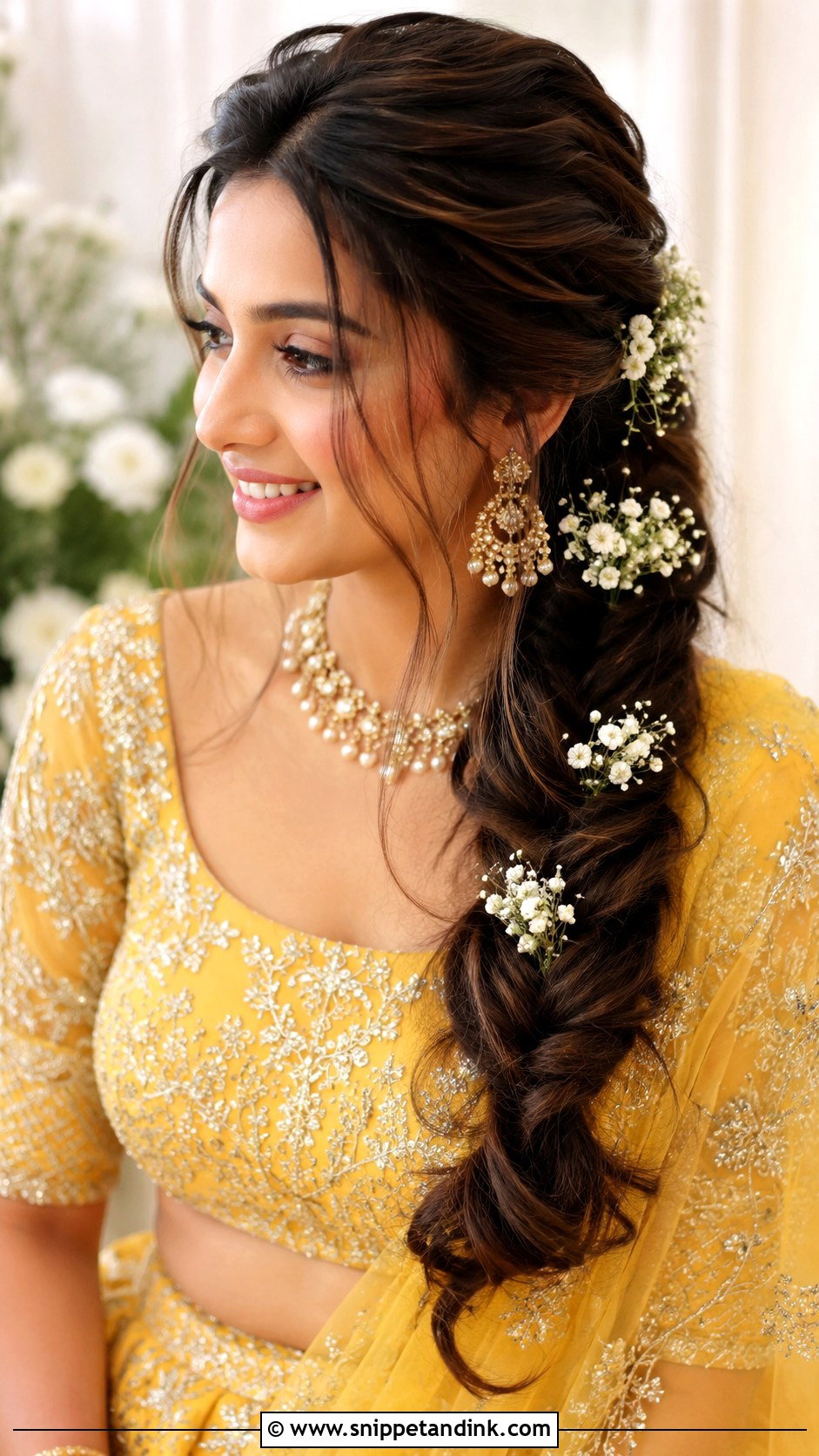 Mehndi Bridesmaid Side Braid - Snippet and Ink - 30 Mehndi Bridesmaid Hairstyles