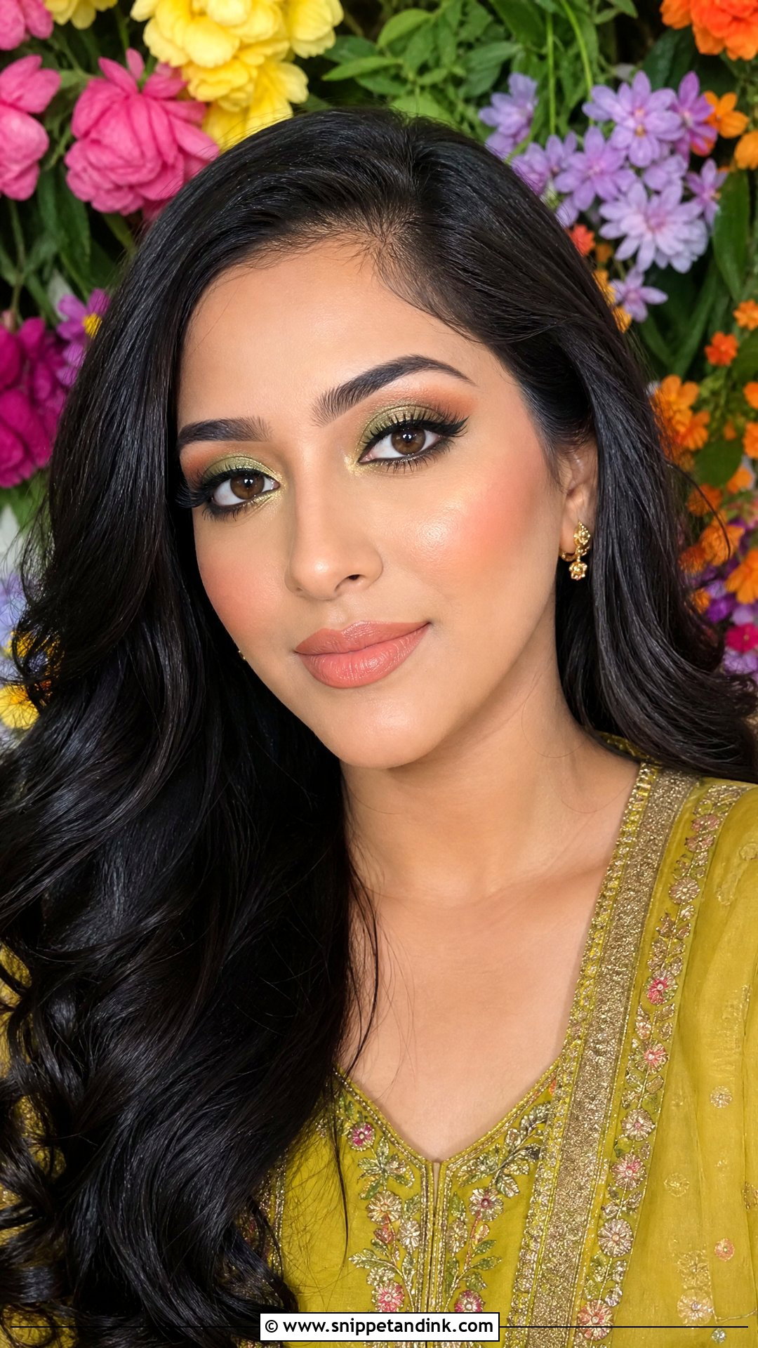 Mehndi Green Eye Makeup - Snippet and Ink - 20 Desi Wedding Makeup Looks