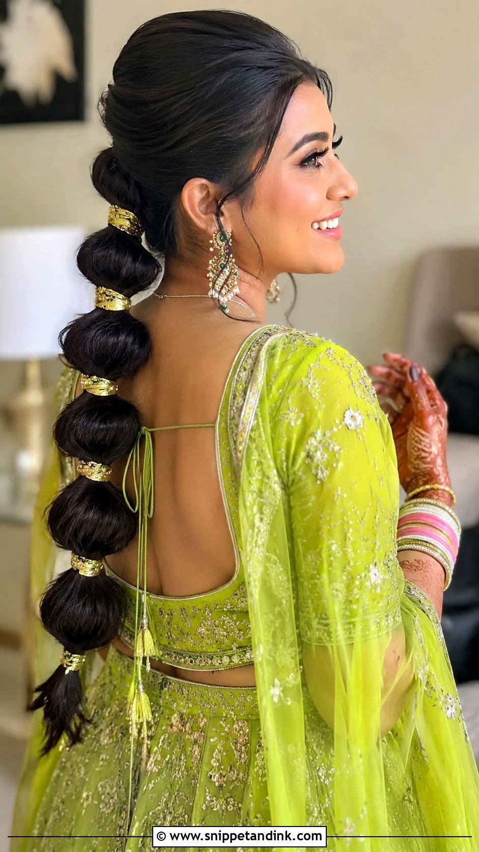 Mehndi Guest Bubble Braid - Snippet and Ink - 20 Mehndi Guest Hairstyle Ideas