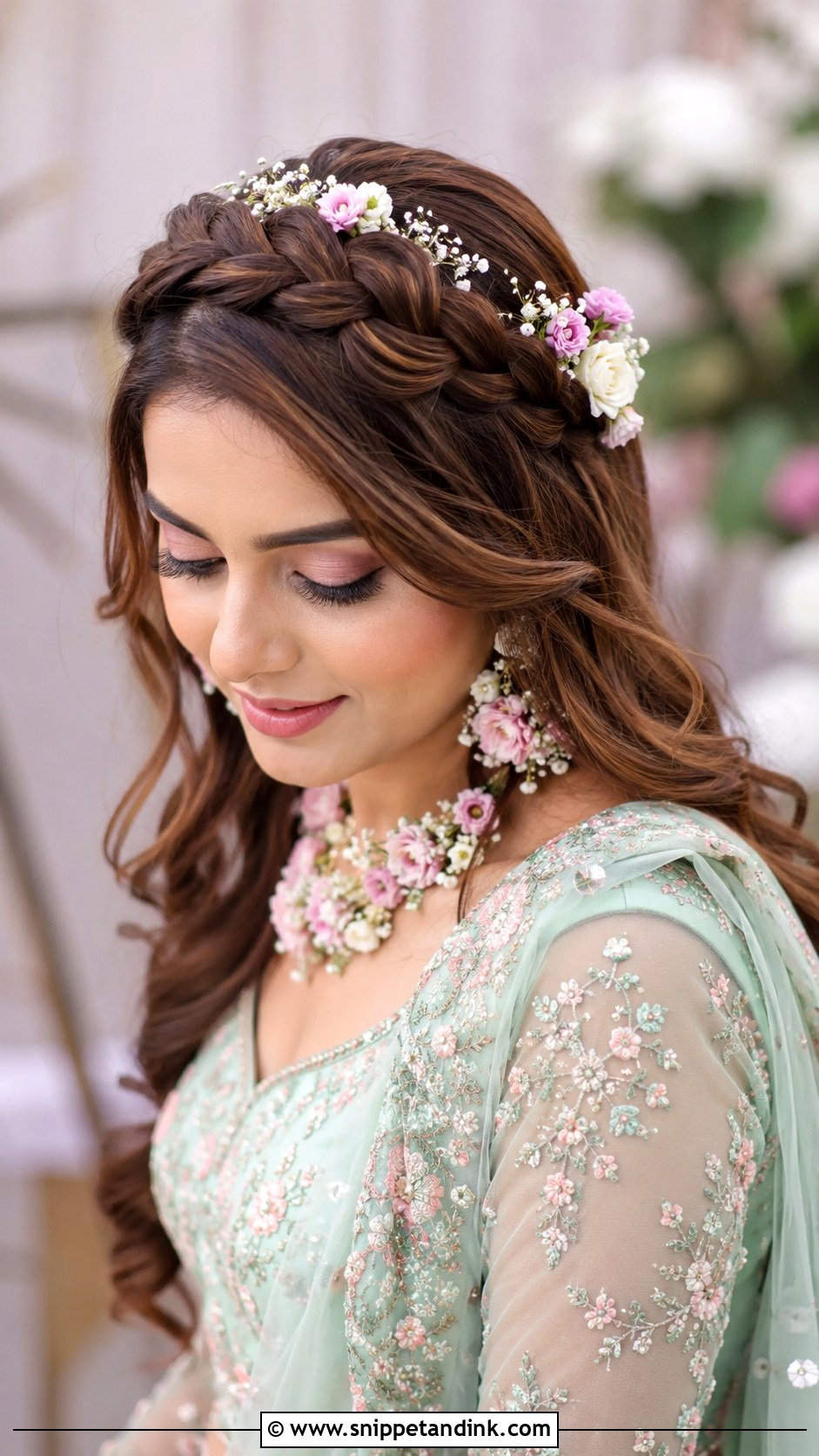 Mehndi Guest Crown Braid - Snippet and Ink - 20 Mehndi Guest Hairstyle Ideas
