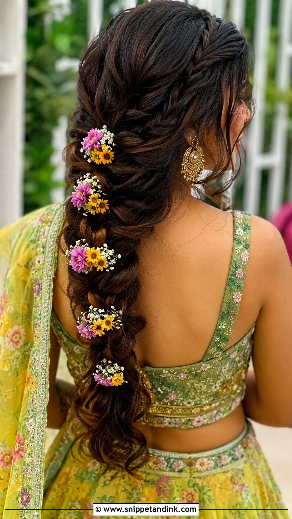 Mehndi Guest Floral Braid - Snippet and Ink - 20 Mehndi Guest Hairstyle Ideas