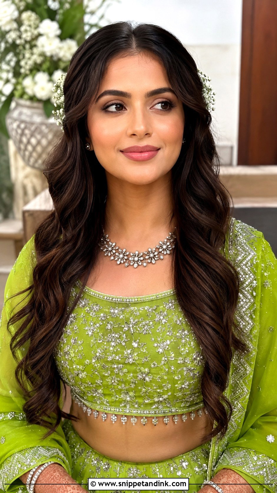 Mehndi Guest Loose Waves - Snippet and Ink - 20 Mehndi Guest Hairstyle Ideas