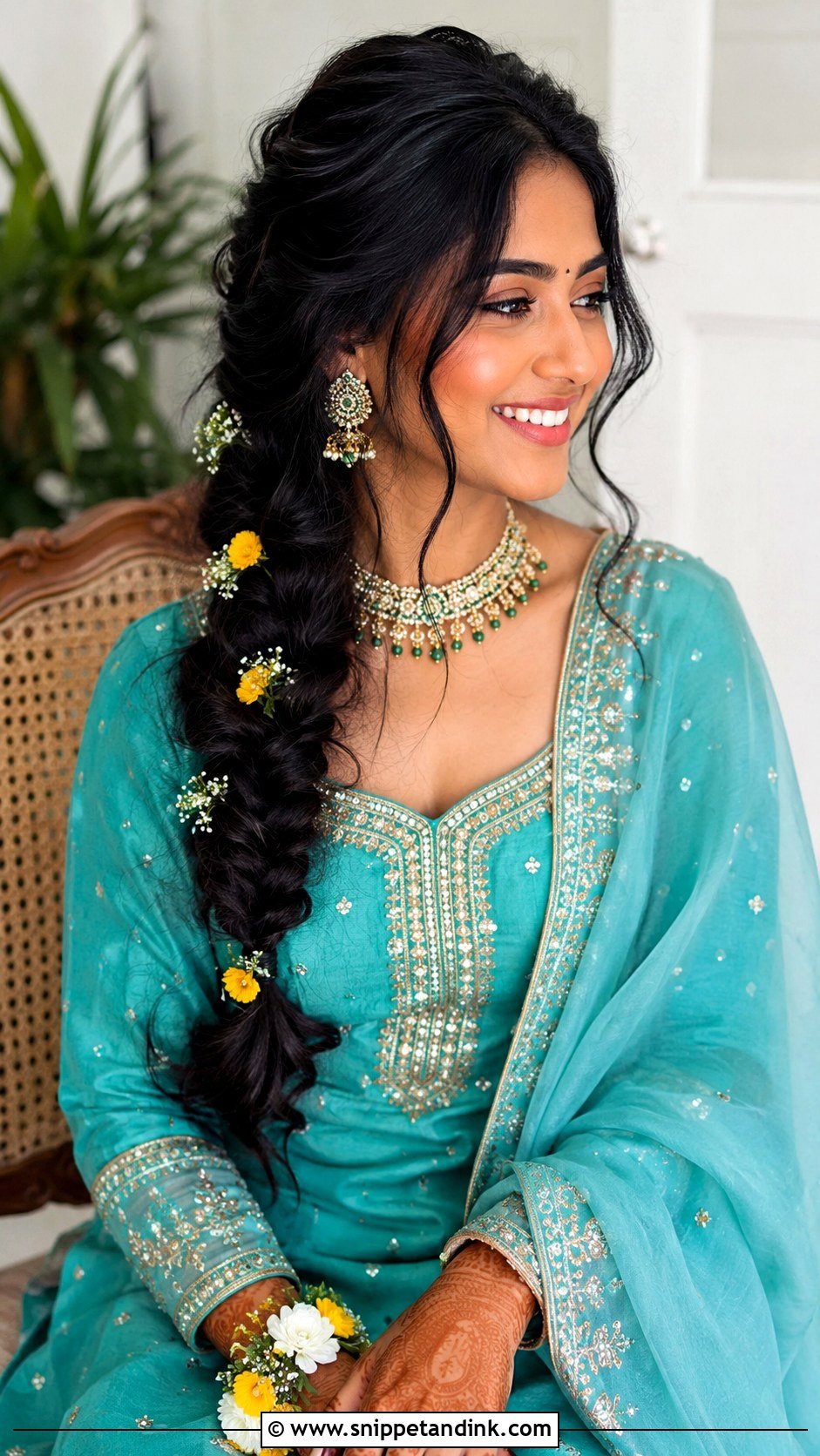 Mehndi Guest Side Braid - Snippet and Ink - 20 Mehndi Guest Hairstyle Ideas