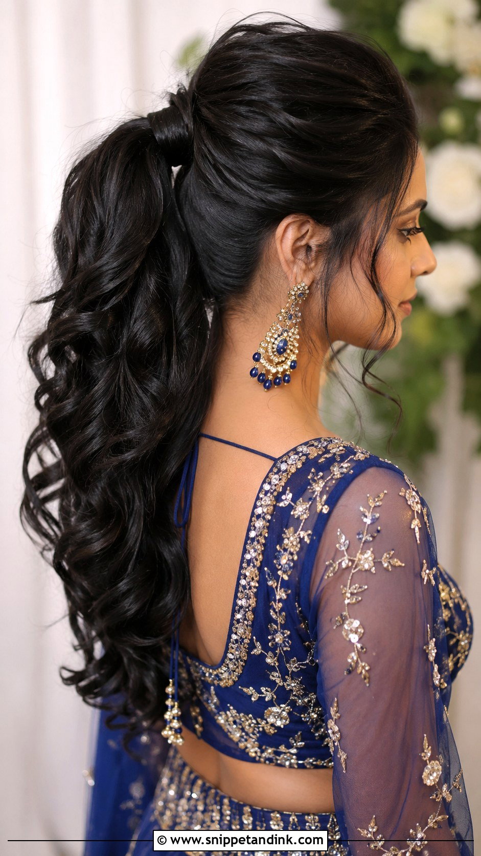 Mehndi Guest Voluminous Ponytail - Snippet and Ink - 20 Mehndi Guest Hairstyle Ideas