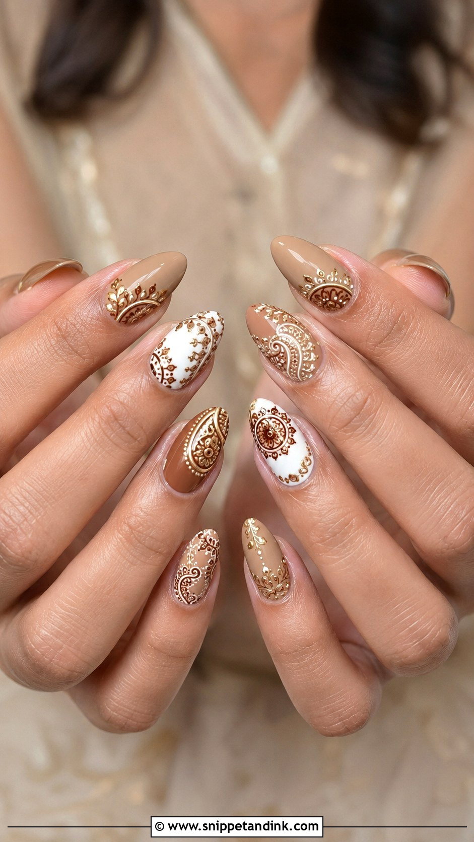 Mehndi Inspired Bridal Nails - Snippet and Ink - 20 Elegant Indian Bride Wedding Nails