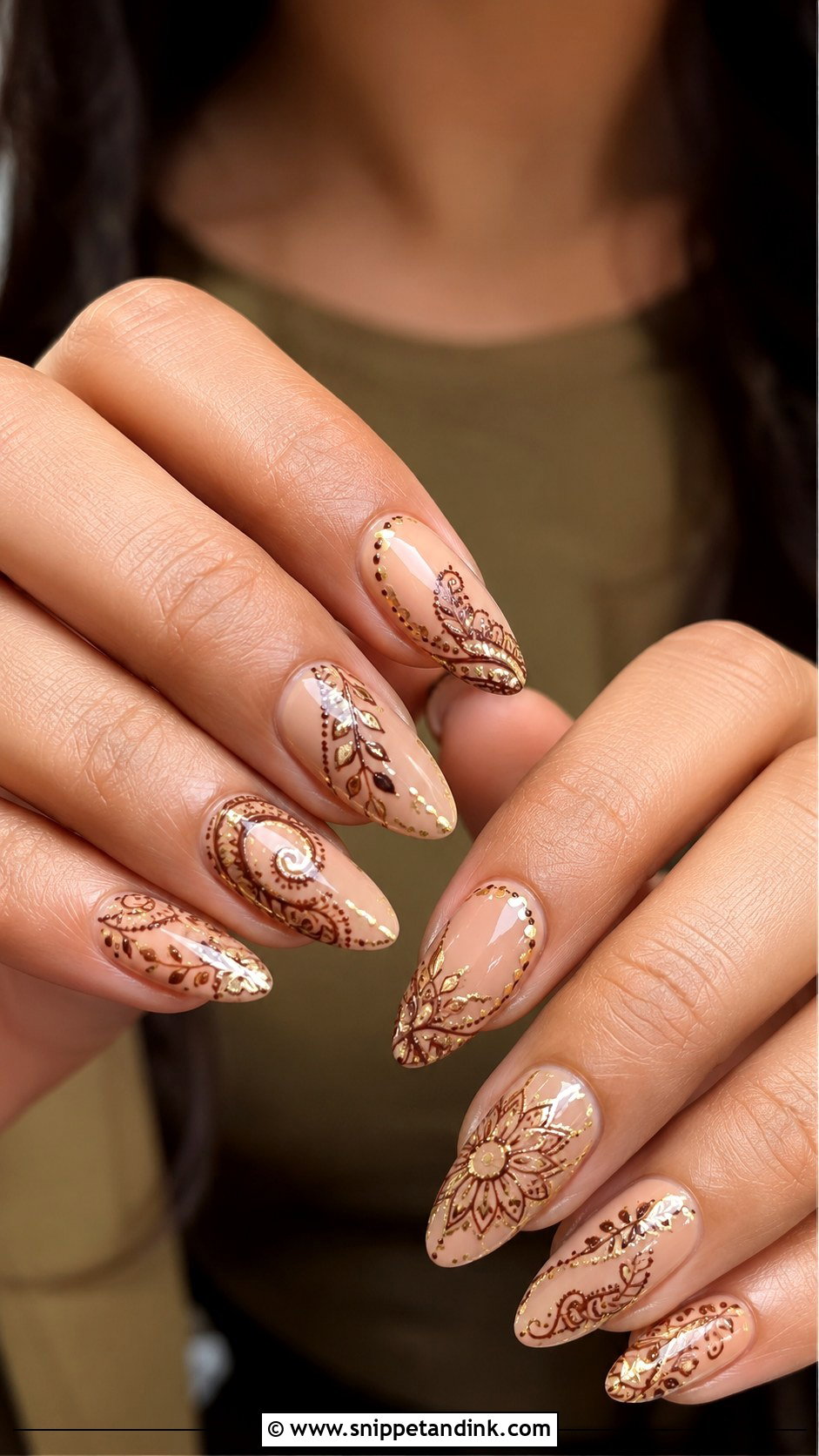 Mehndi Inspired Indian Wedding Nails - Snippet and Ink - 20 Indian Wedding Nails Design