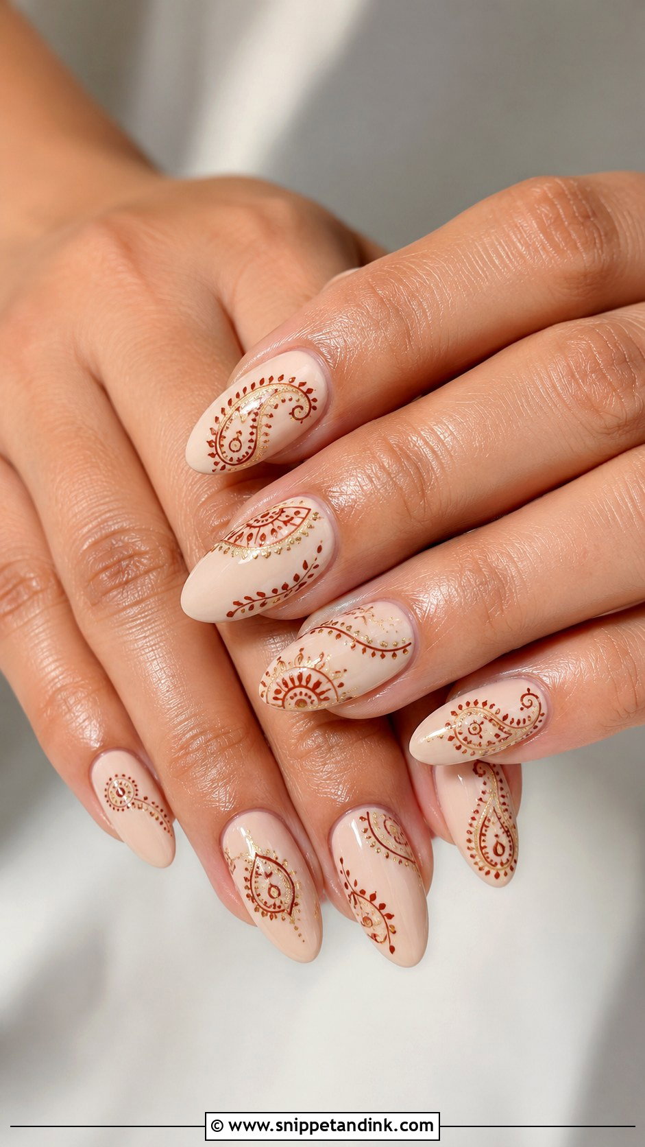 Mehndi Inspired Nails - Snippet and Ink - 20 Nail Art Designs for Wedding Functions